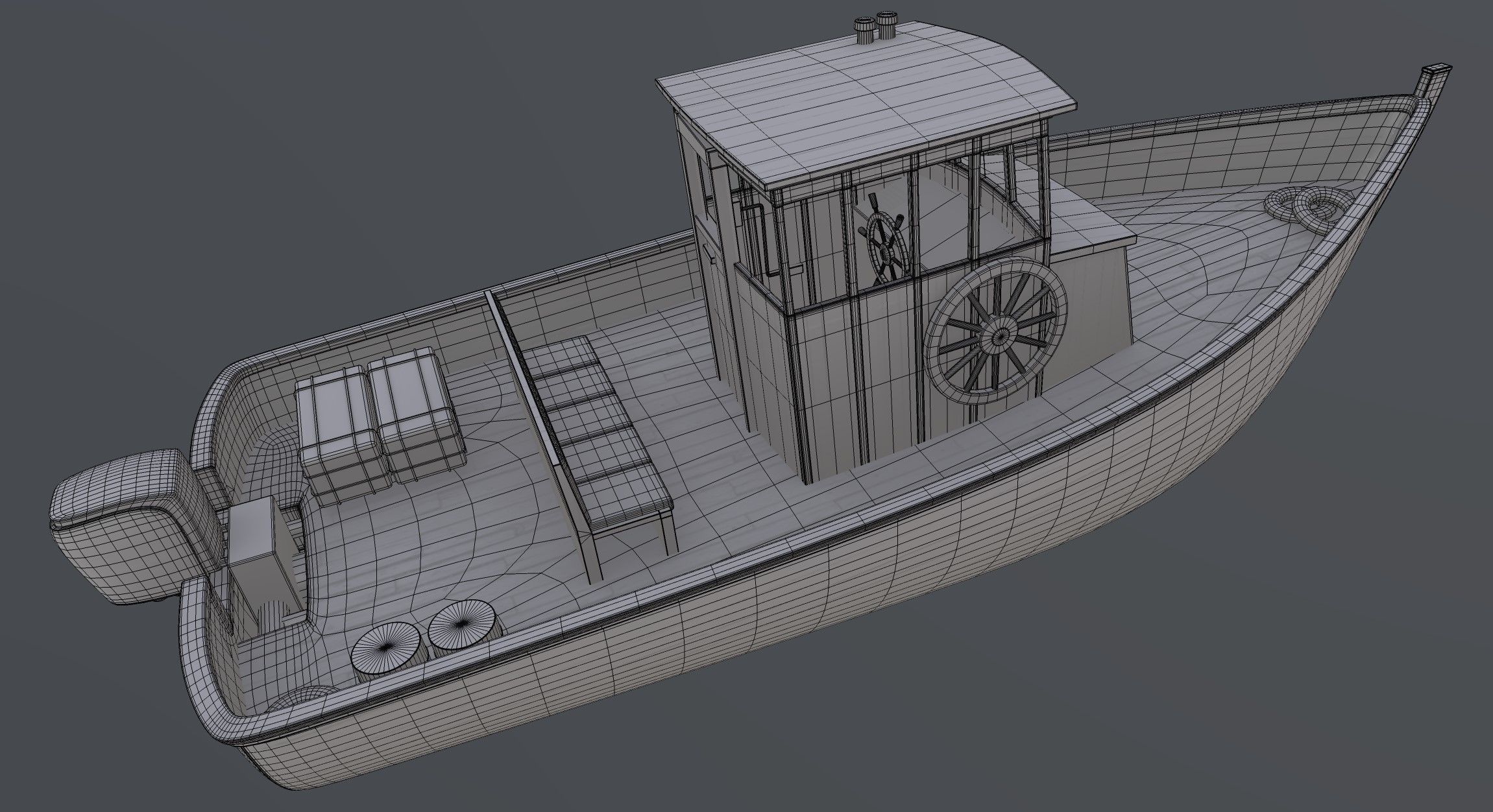 Motorboat 3D model_2