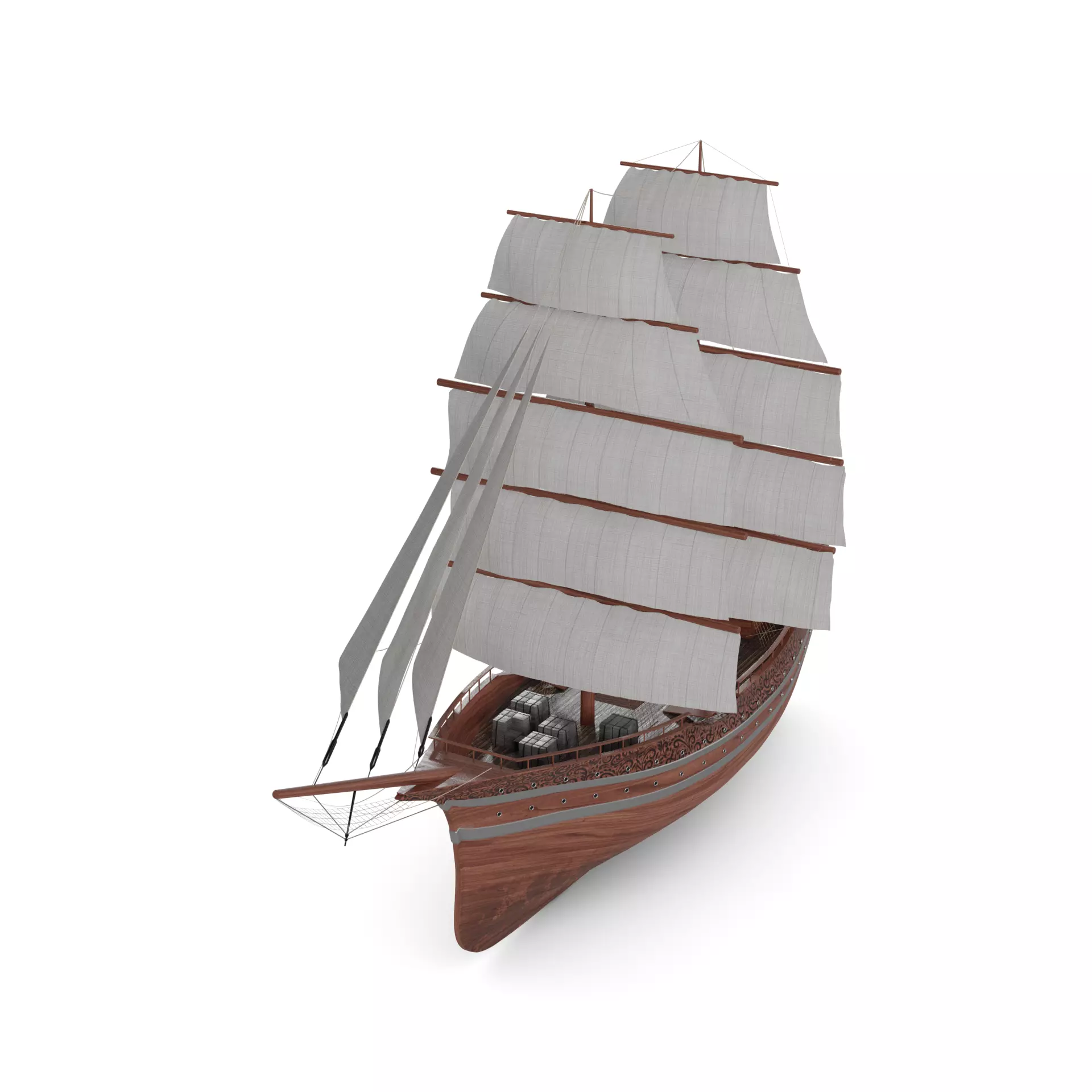 Sailboat 3D model_0