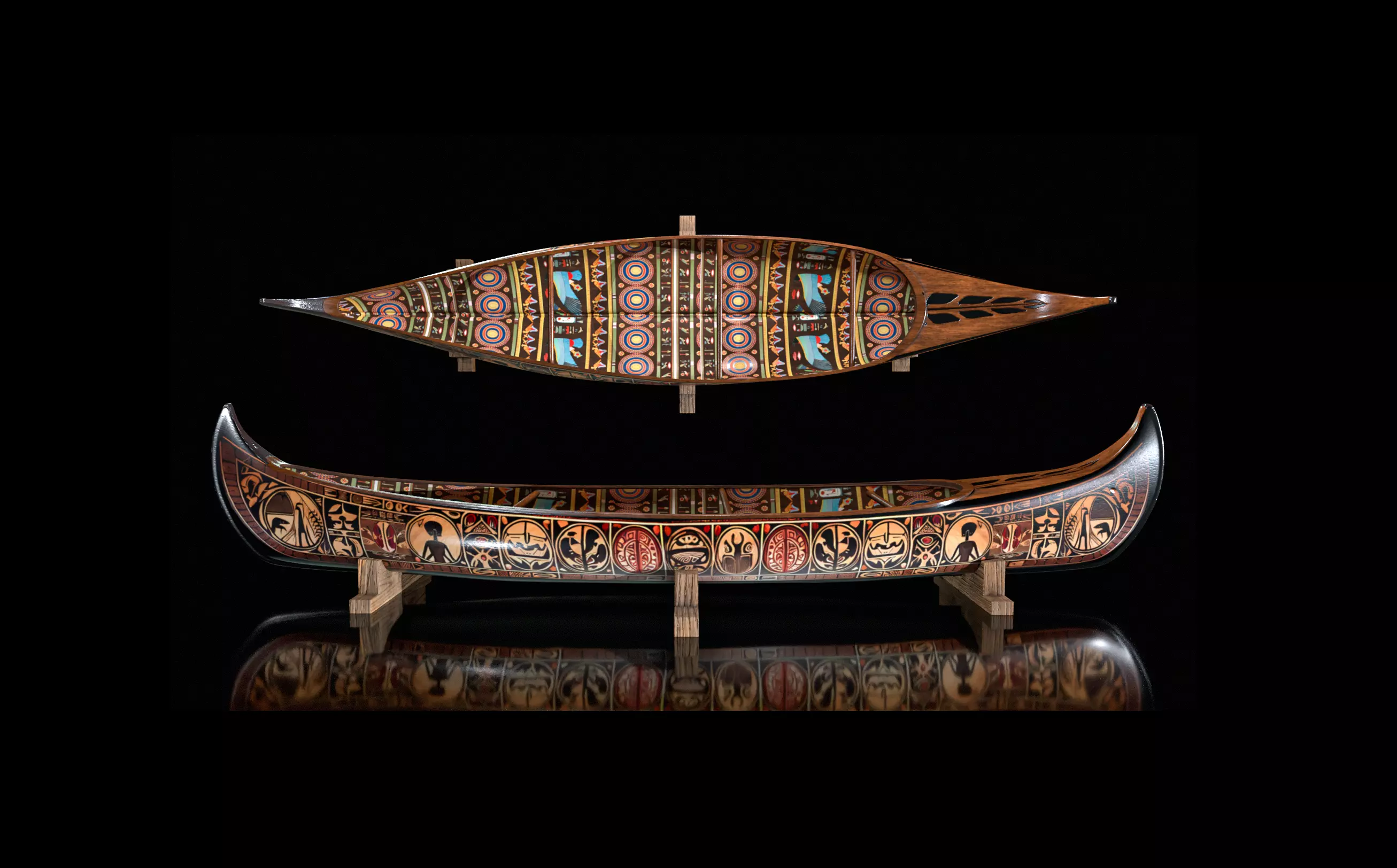 Canoe Low-poly 3D model