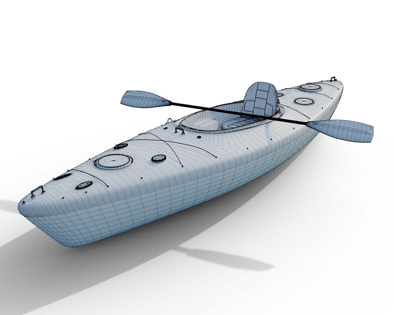 Sea Kayak Low-poly 3D model_10