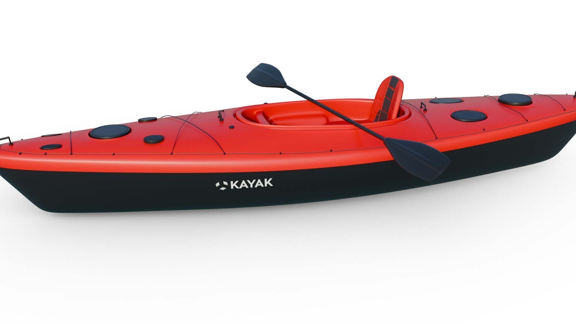 Sea Kayak Low-poly 3D model_3