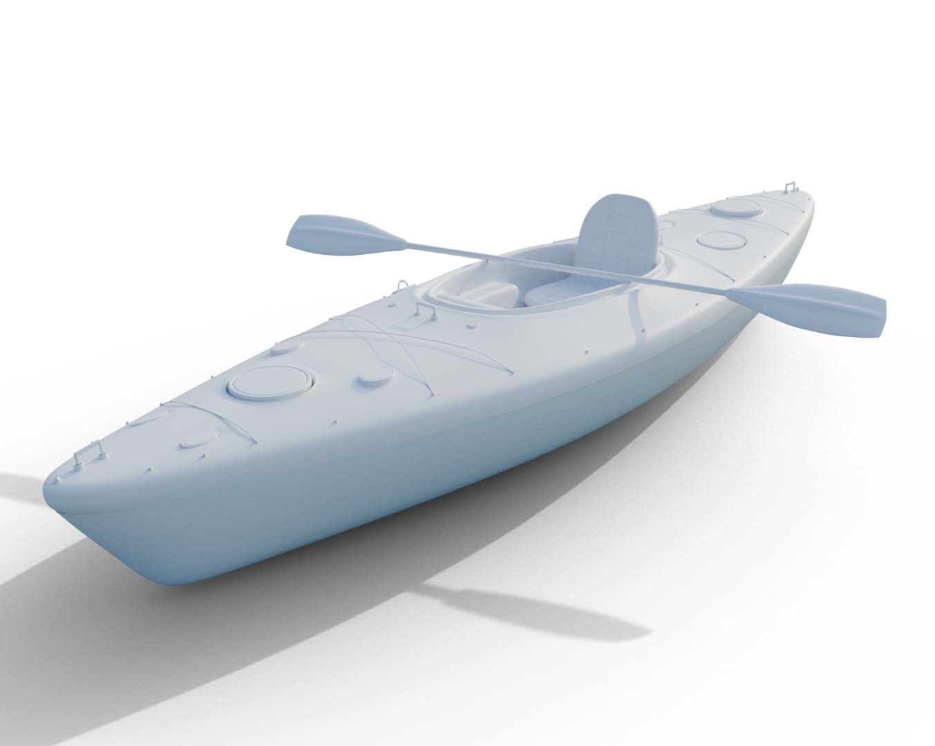 Sea Kayak Low-poly 3D model_9
