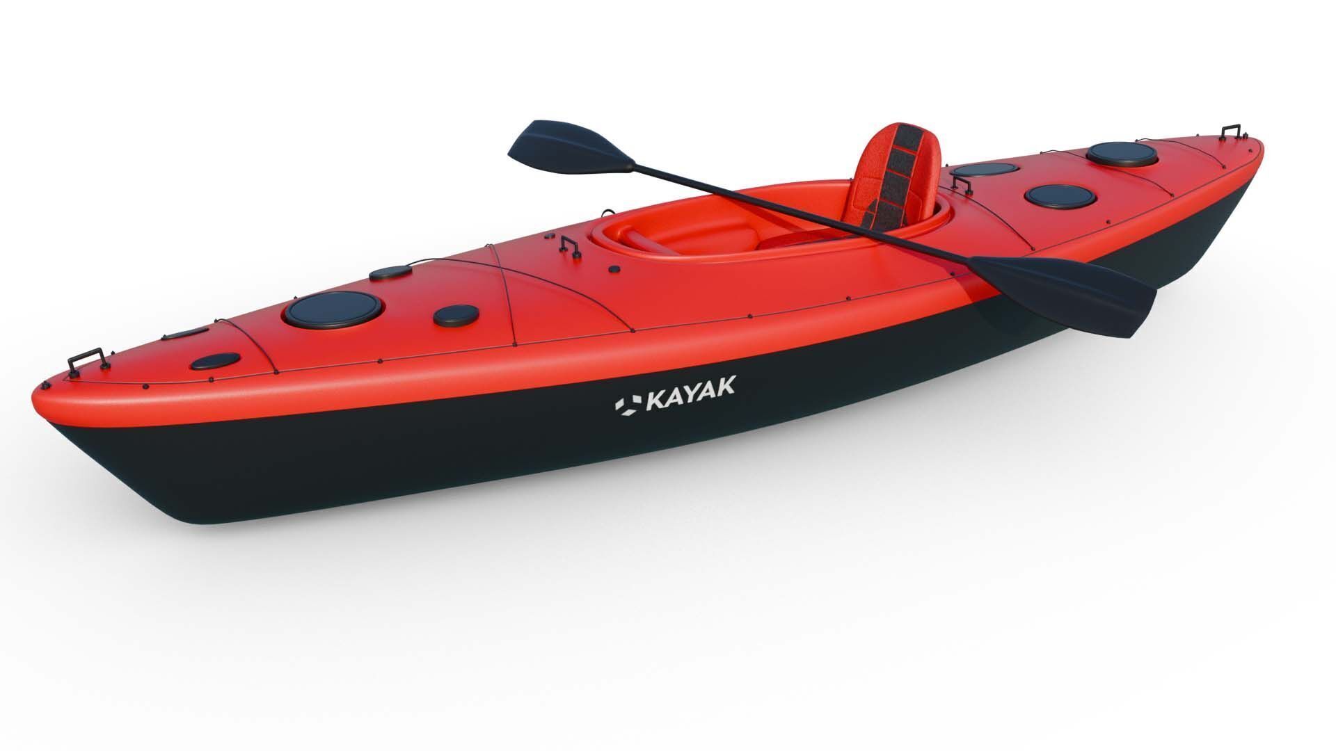 Sea Kayak Low-poly 3D model_2