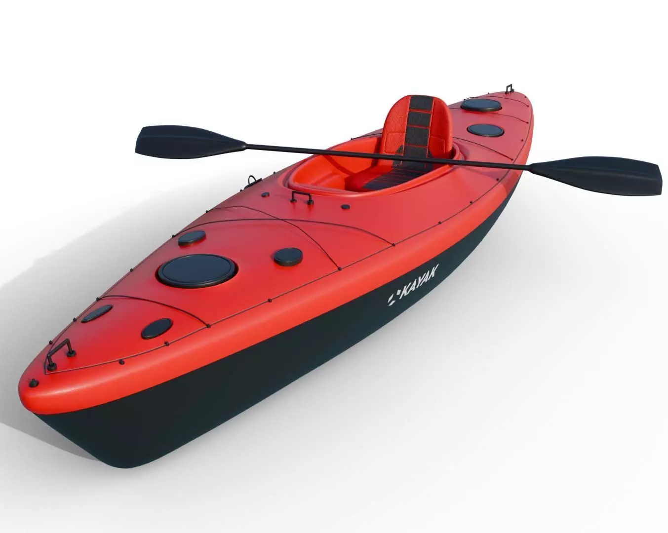 Sea Kayak Low-poly 3D model_0