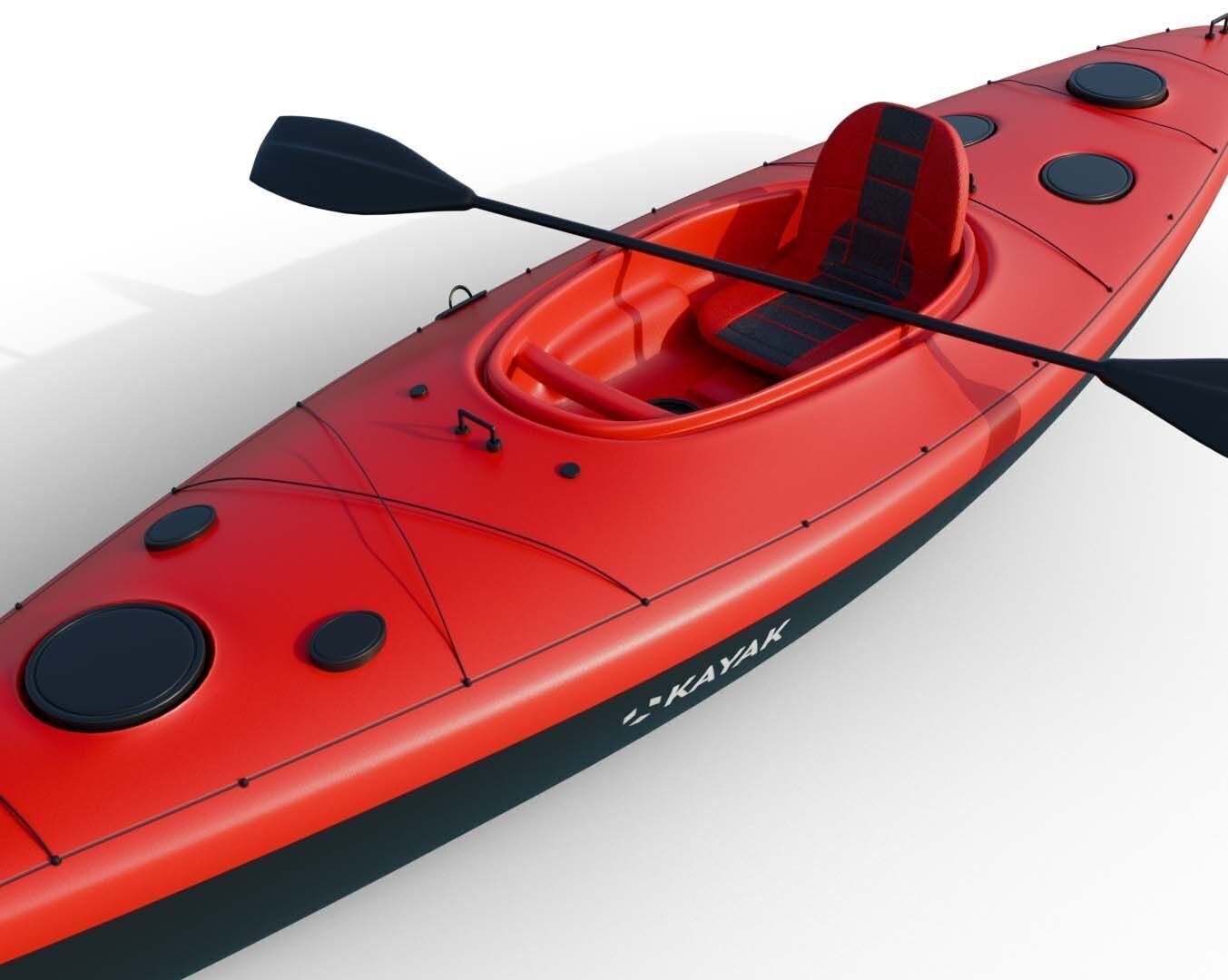 Sea Kayak Low-poly 3D model_8