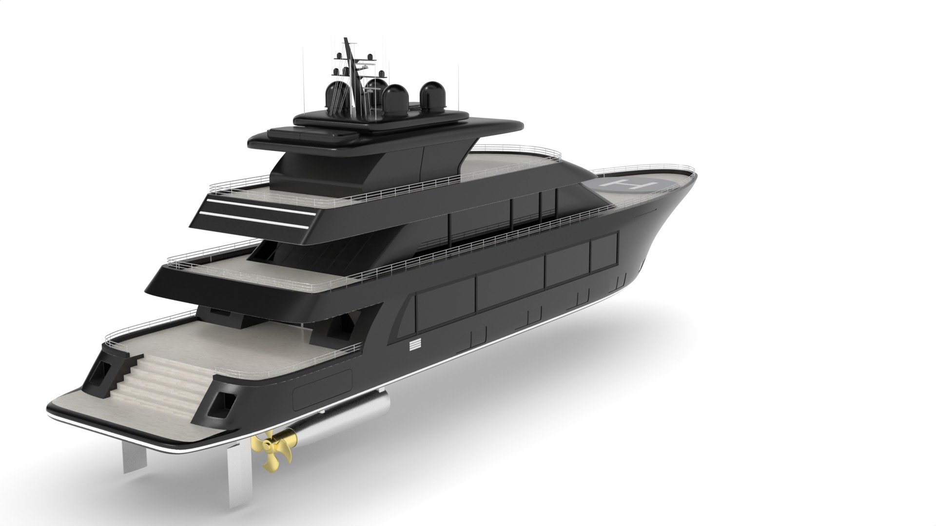 Cabin Cruiser Low-poly 3D model_3