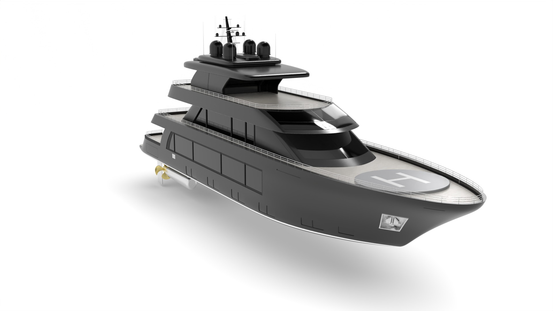 Cabin Cruiser Low-poly 3D model_4