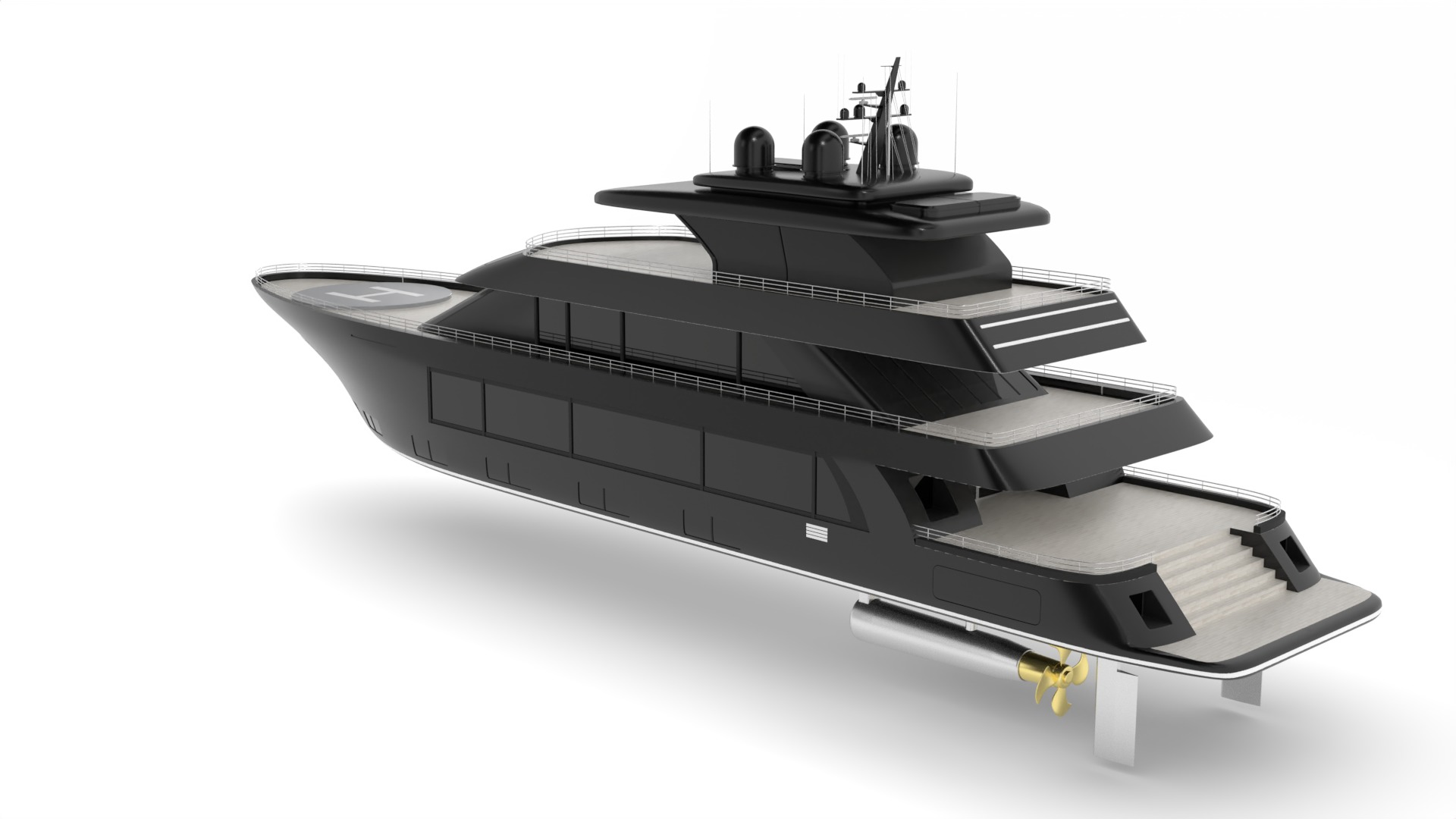 Cabin Cruiser Low-poly 3D model_2