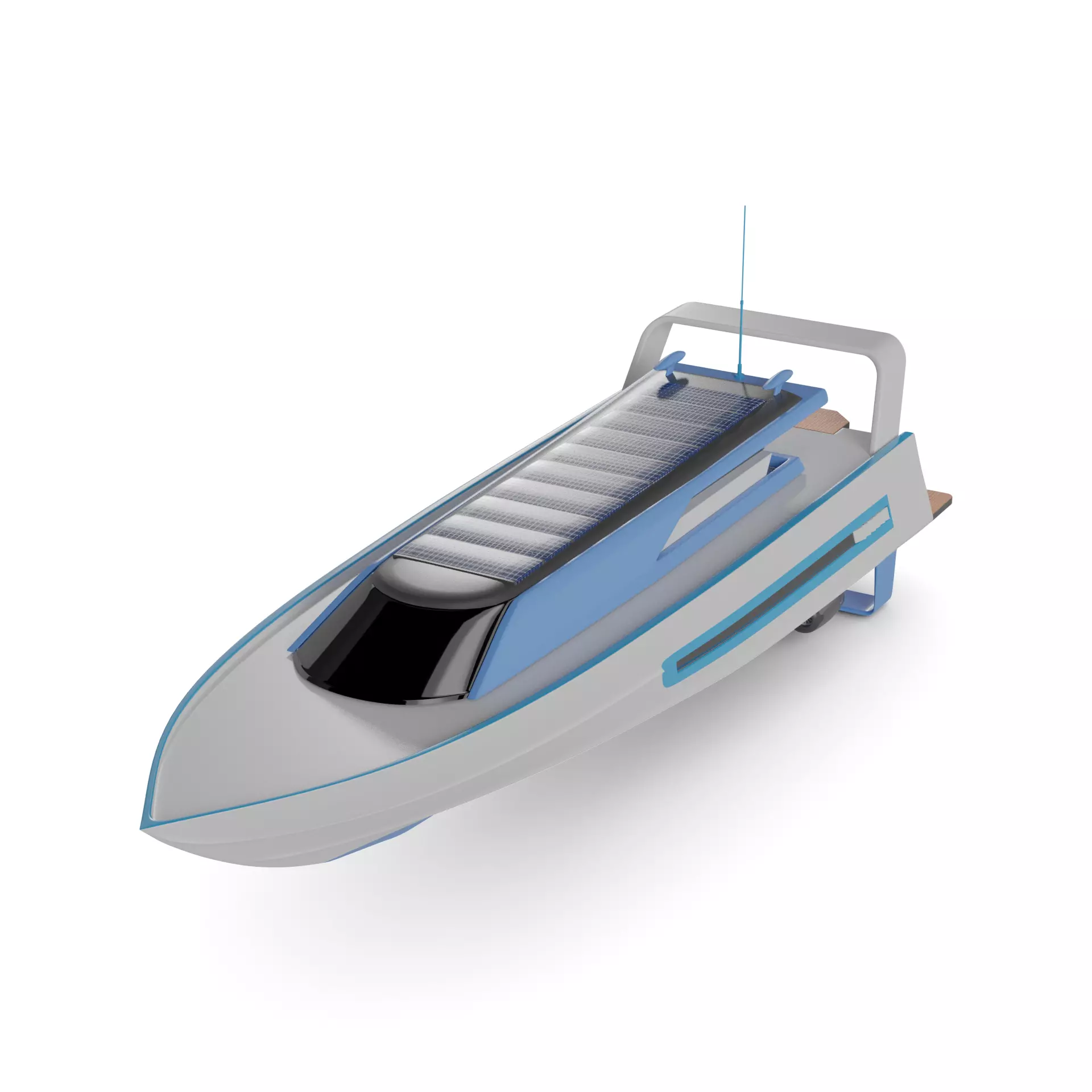 Solar Powered Boat 3D model_0