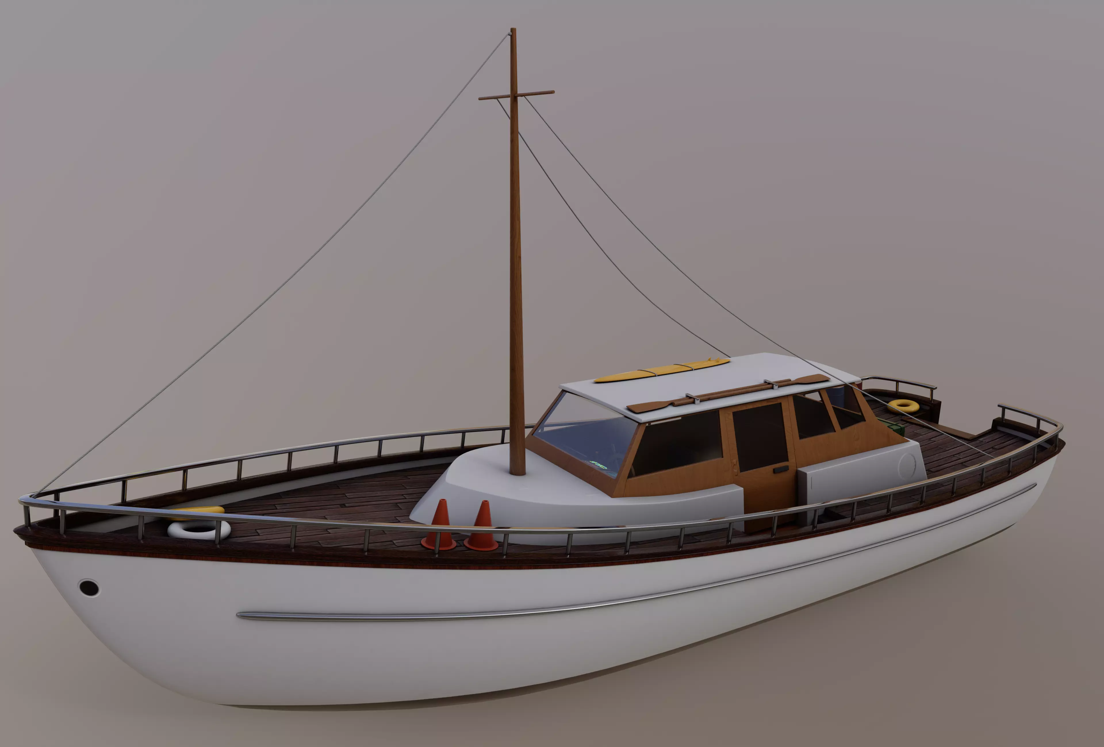 Motor Yacht 3D model_0