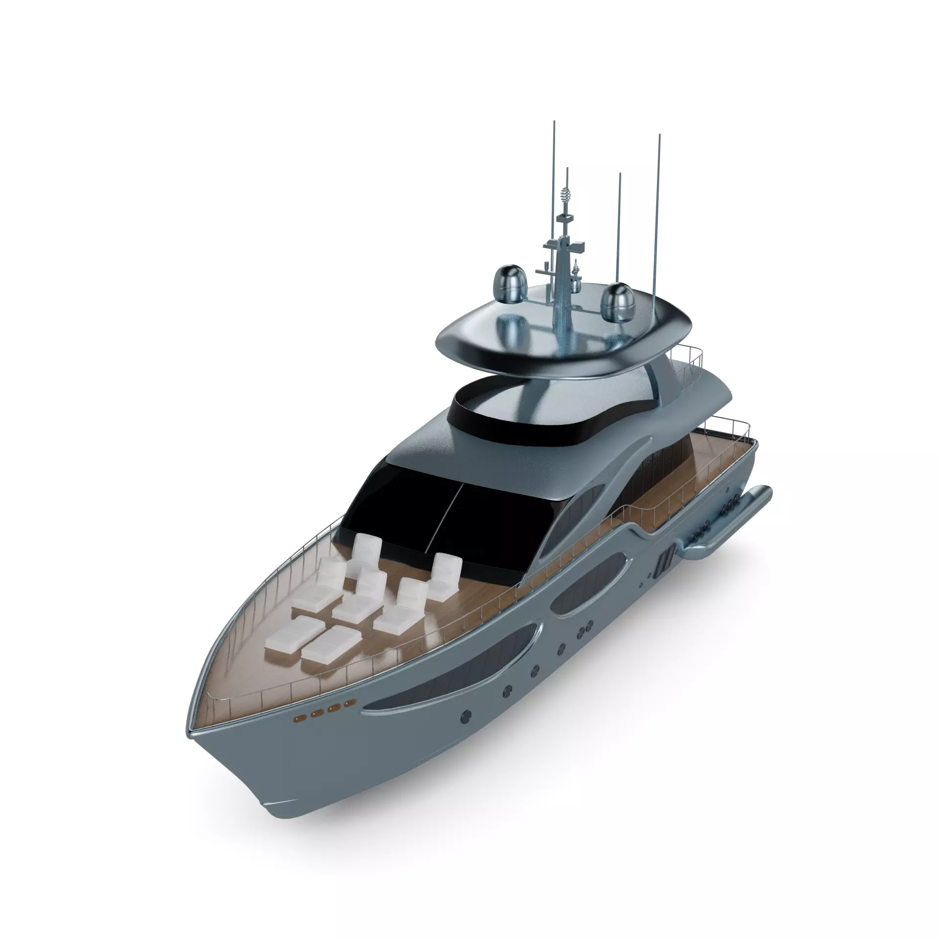 Motor Yacht 3D model_0