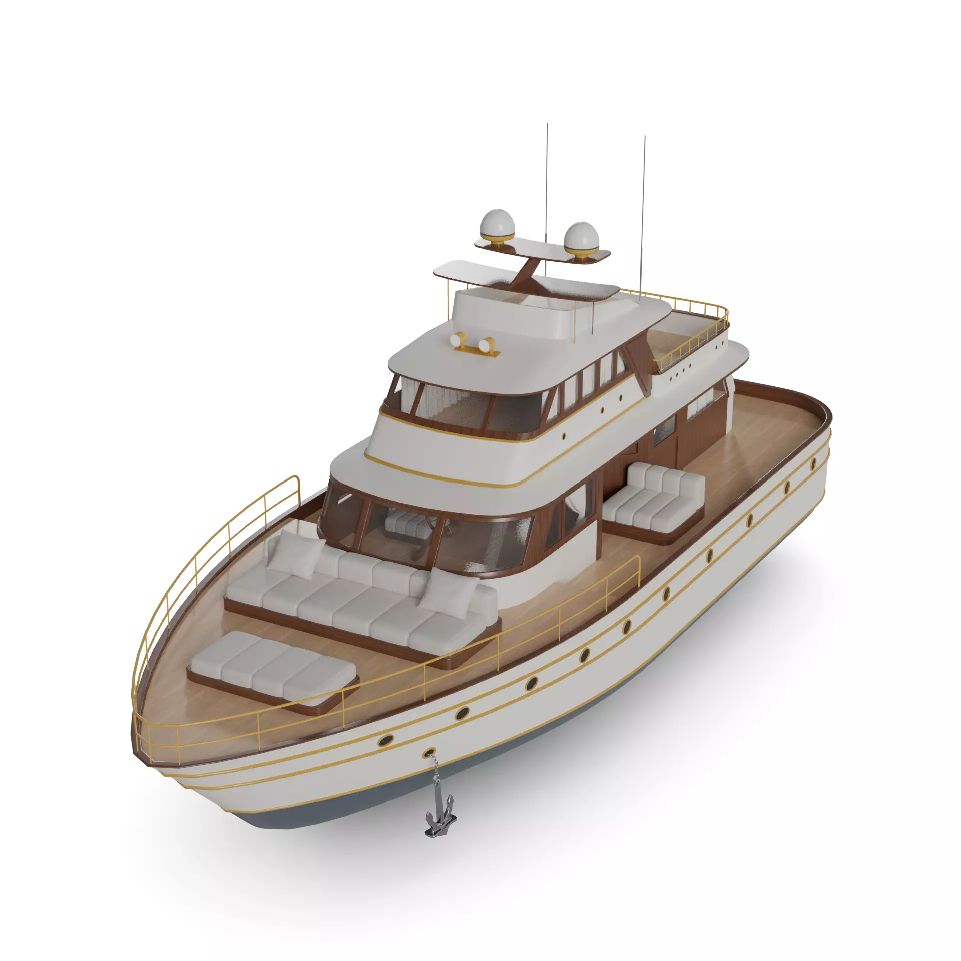Motor Yacht 3D model_0