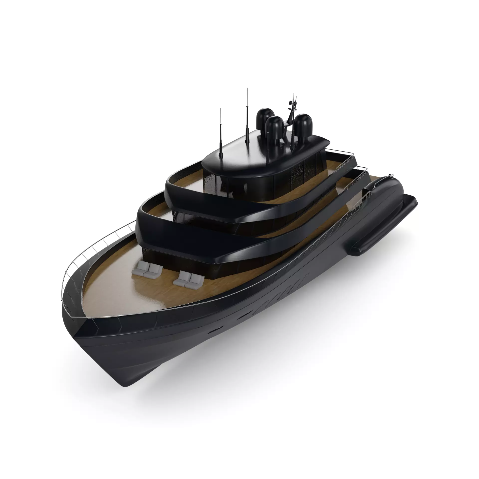 Motor Yacht 3D model_0