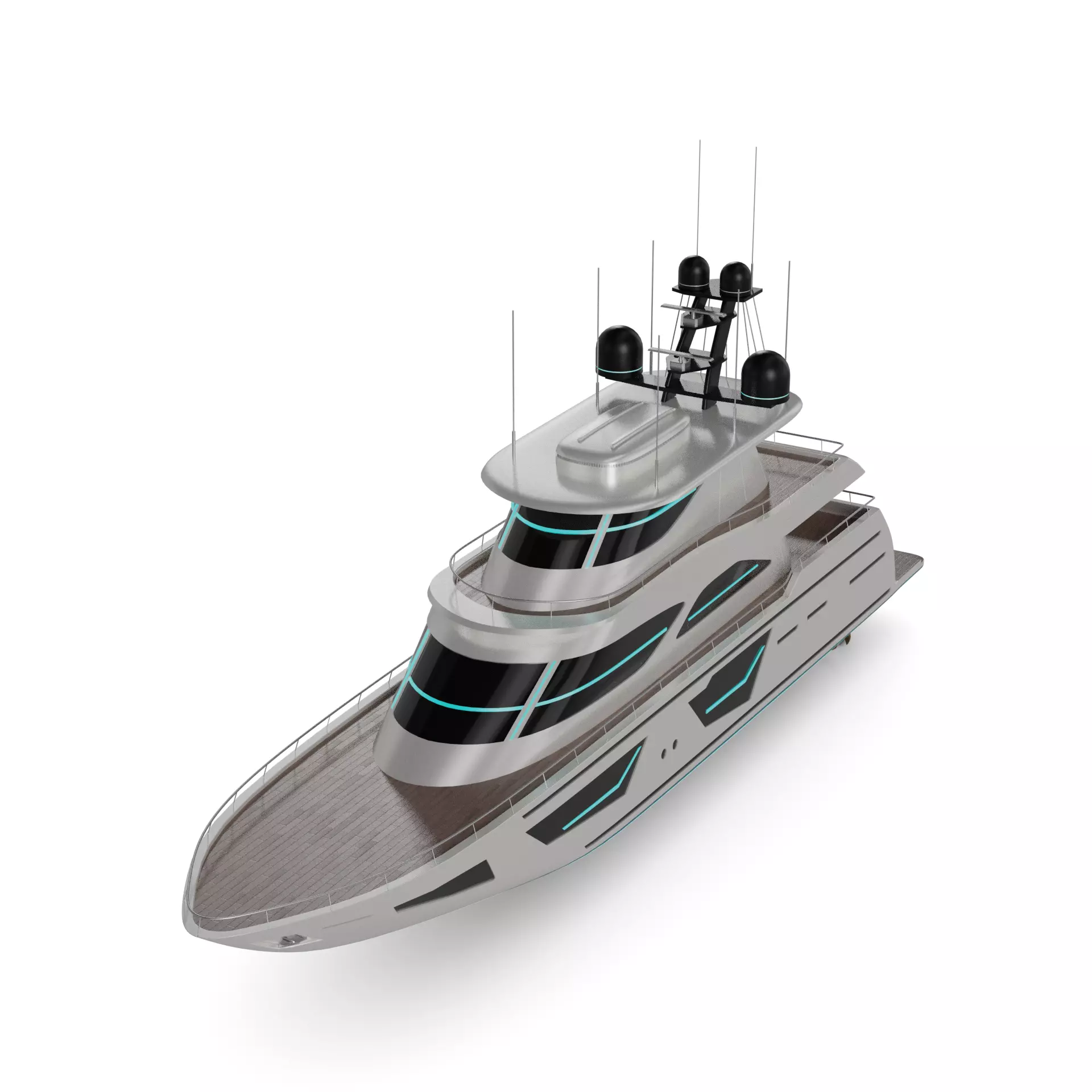 Motor Yacht 3D model_0
