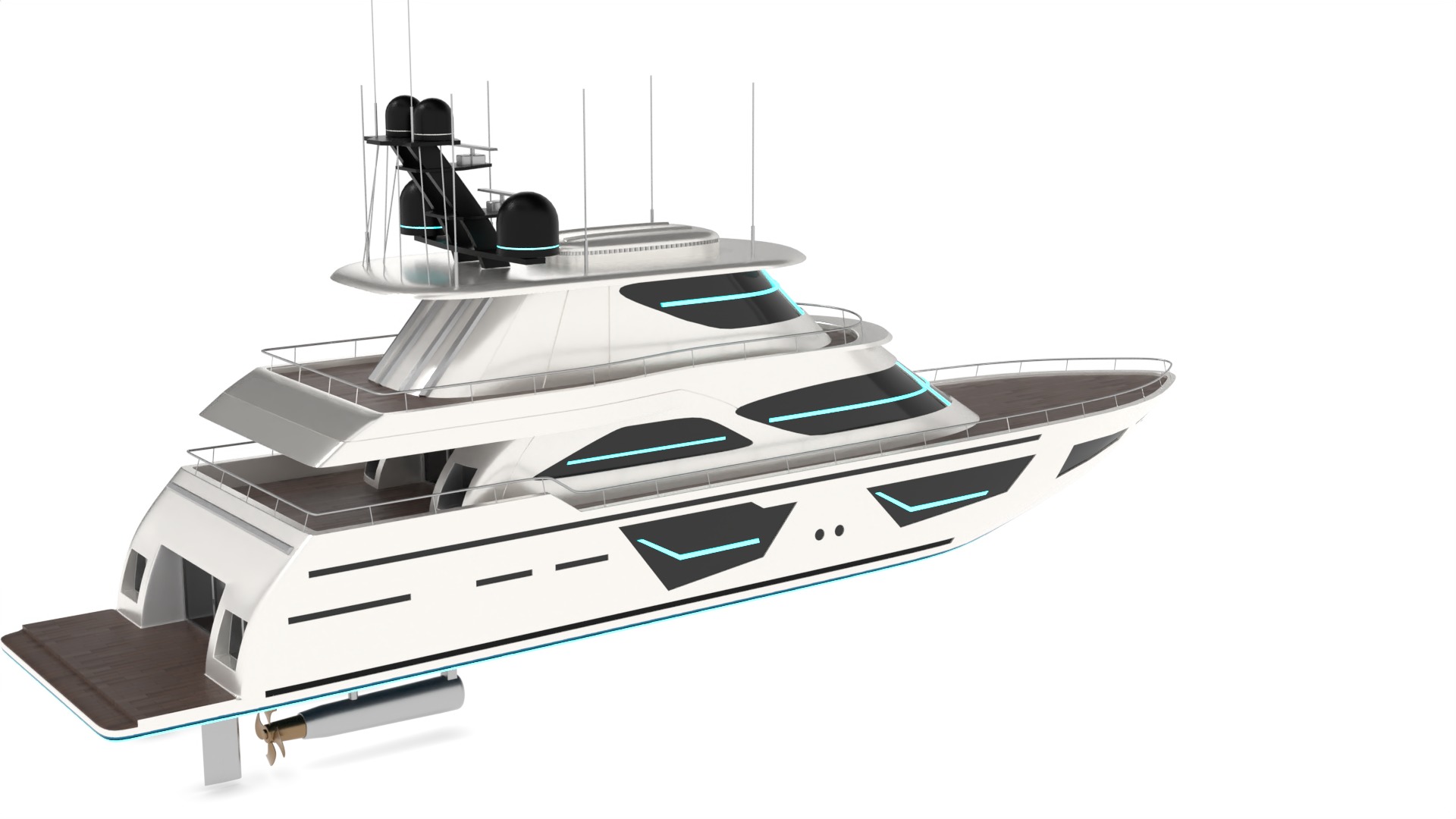 Motor Yacht 3D model_3