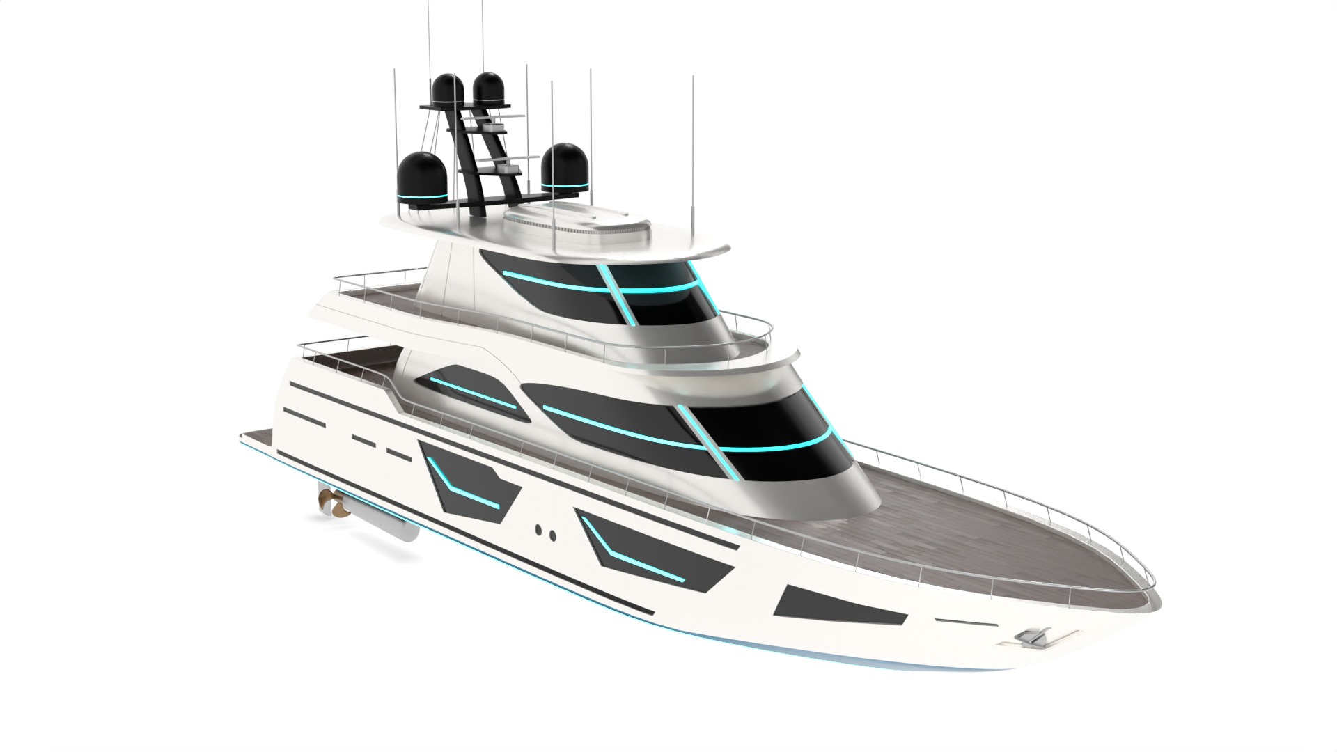 Motor Yacht 3D model_4
