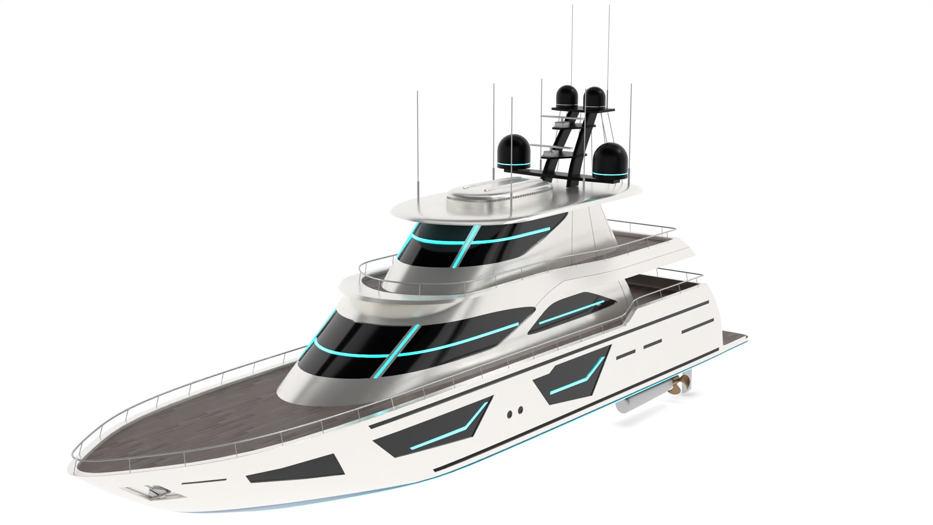 Motor Yacht 3D model_1