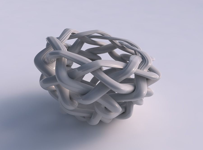 Vase sphericall with interlacing lattice and extruded lines o... 3D print model