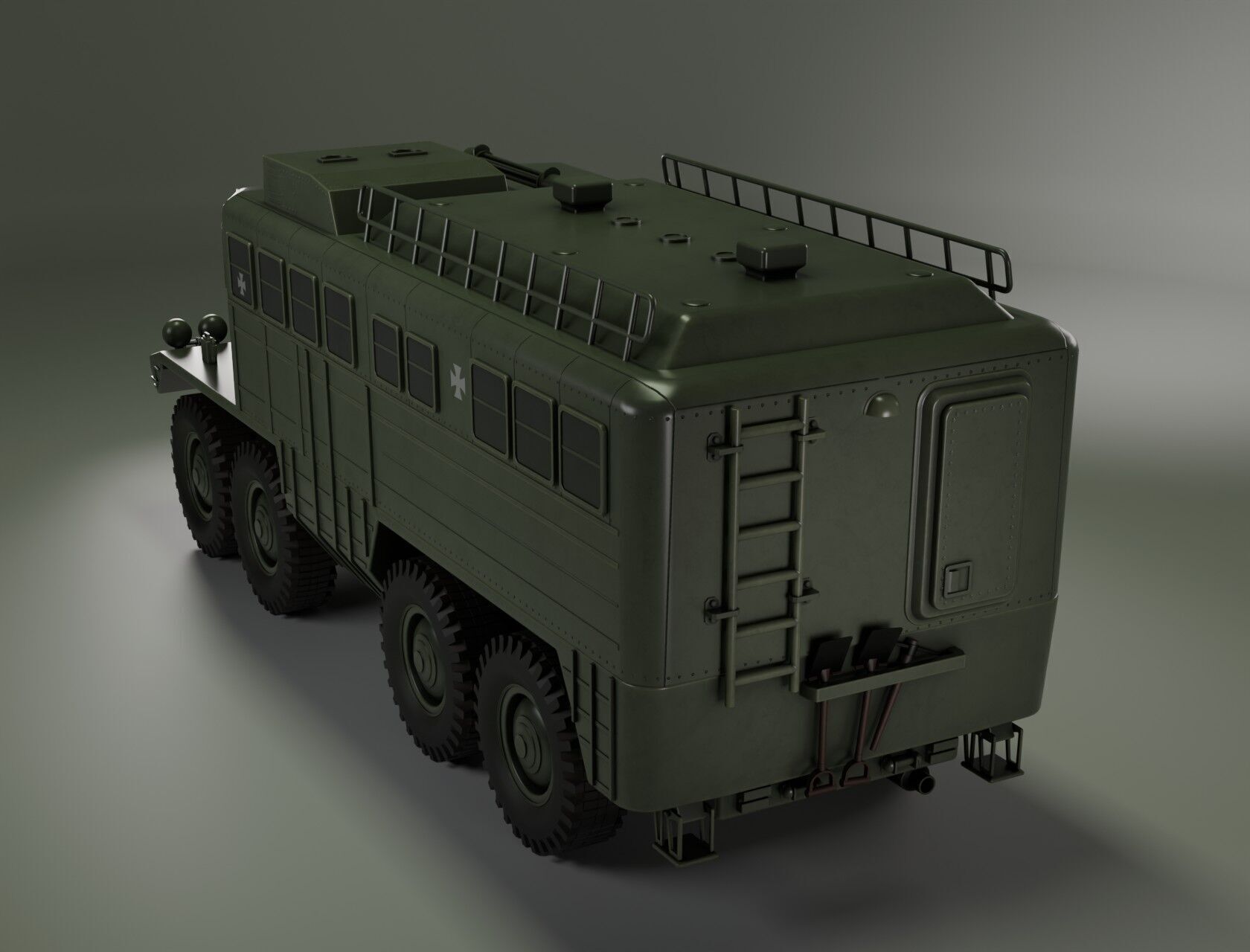 IronCroc 8x8  Military Transport Amphibious Car Low-poly 3D model_8