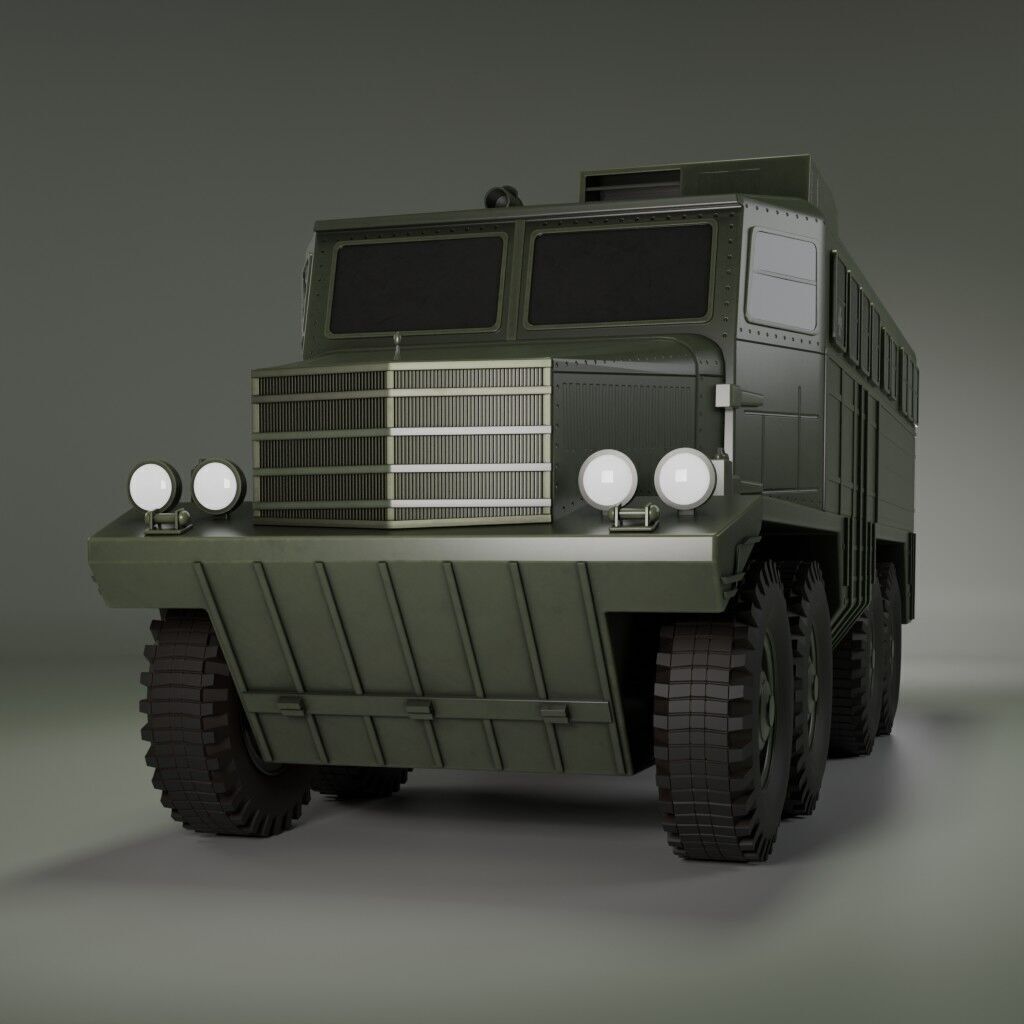 IronCroc 8x8  Military Transport Amphibious Car Low-poly 3D model_2