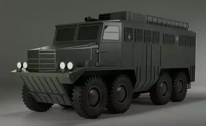 IronCroc 8x8  Military Transport Amphibious Car Low-poly 3D model