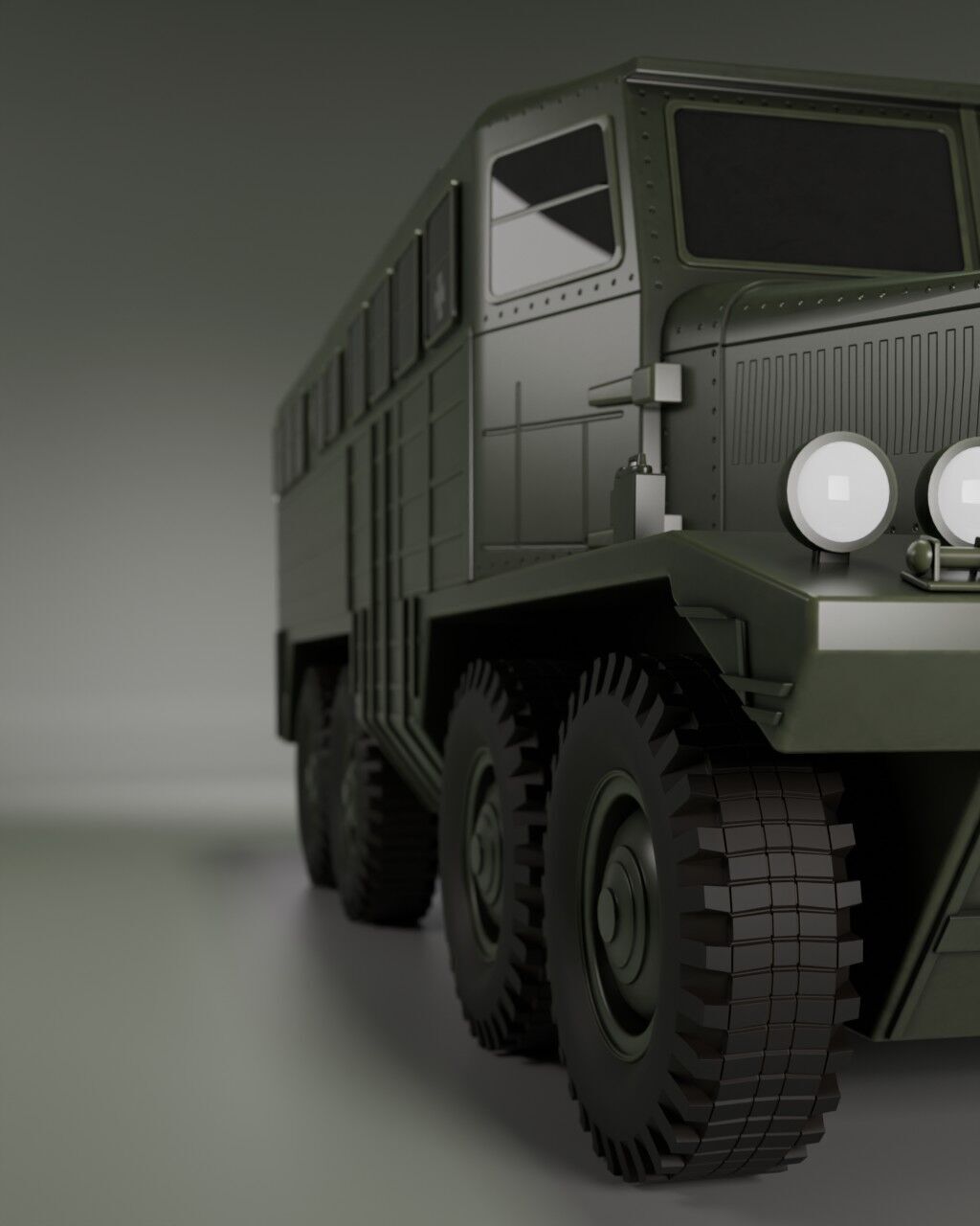 IronCroc 8x8  Military Transport Amphibious Car Low-poly 3D model_5