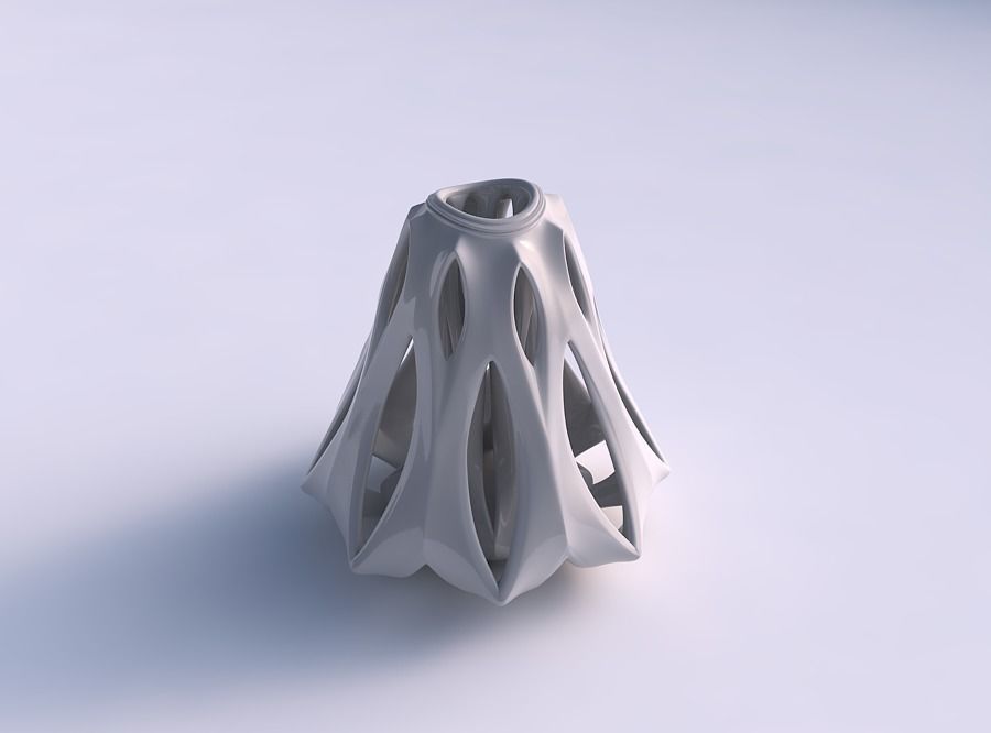 Vase spherical with smooth cuts and support inside it streche... 3D print model_0