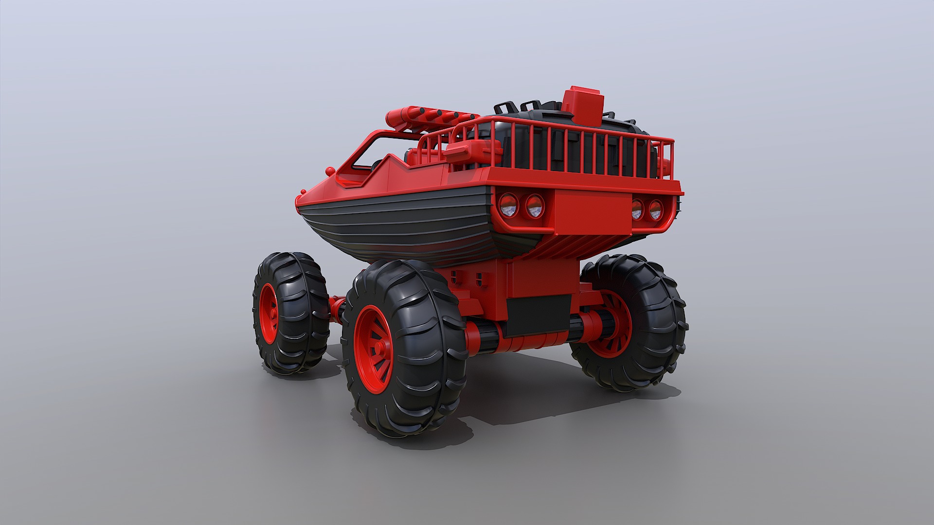 Amphibious ATV Low-poly 3D model_7