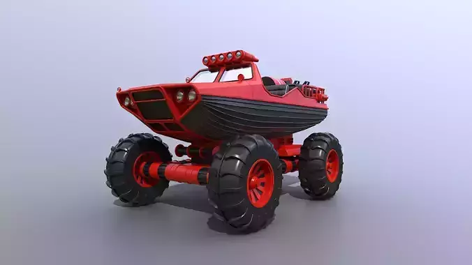 Amphibious ATV Low-poly 3D model