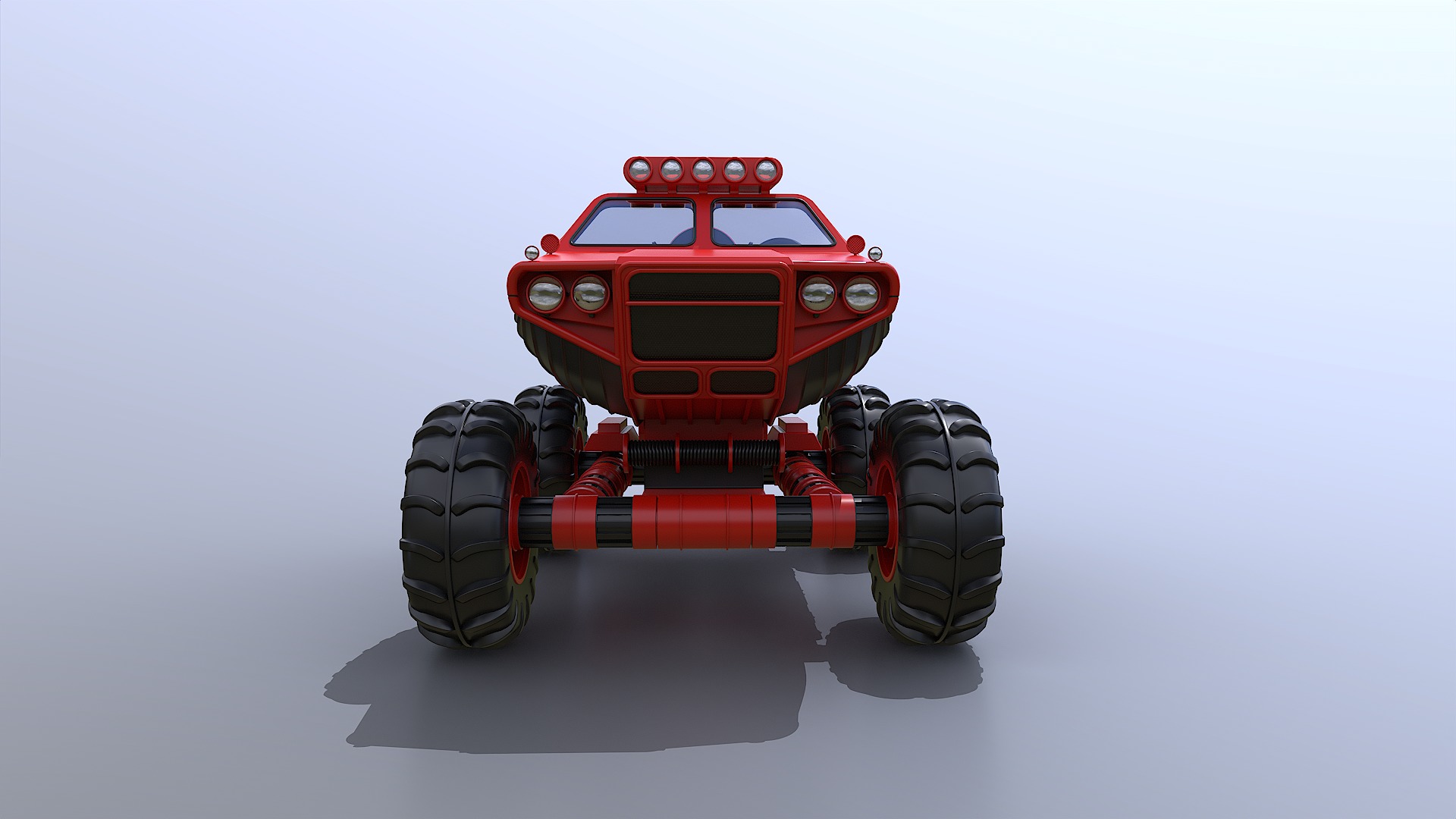 Amphibious ATV Low-poly 3D model_4