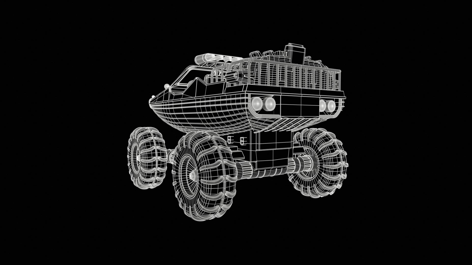 Amphibious ATV Low-poly 3D model_8