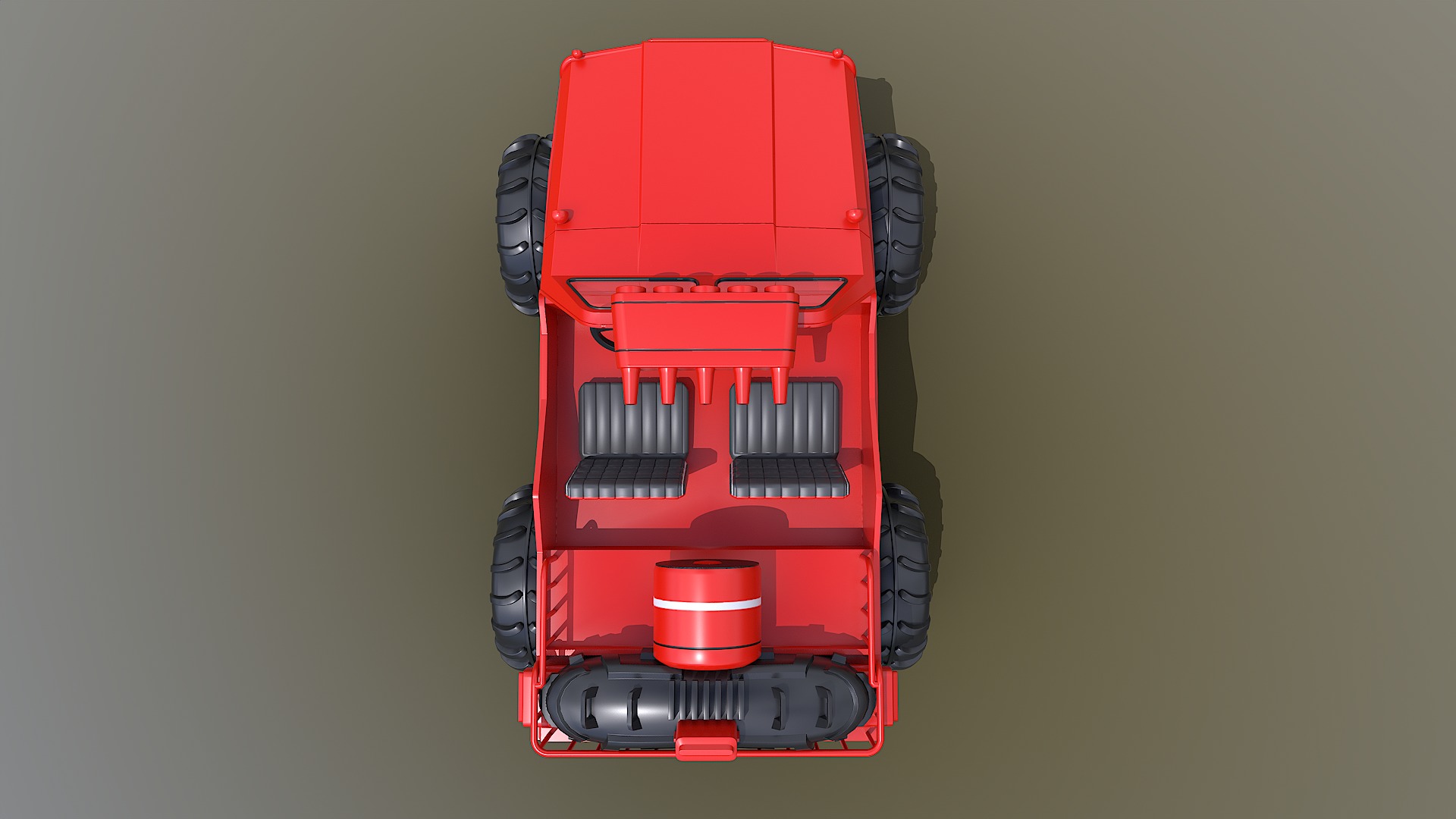 Amphibious ATV Low-poly 3D model_10