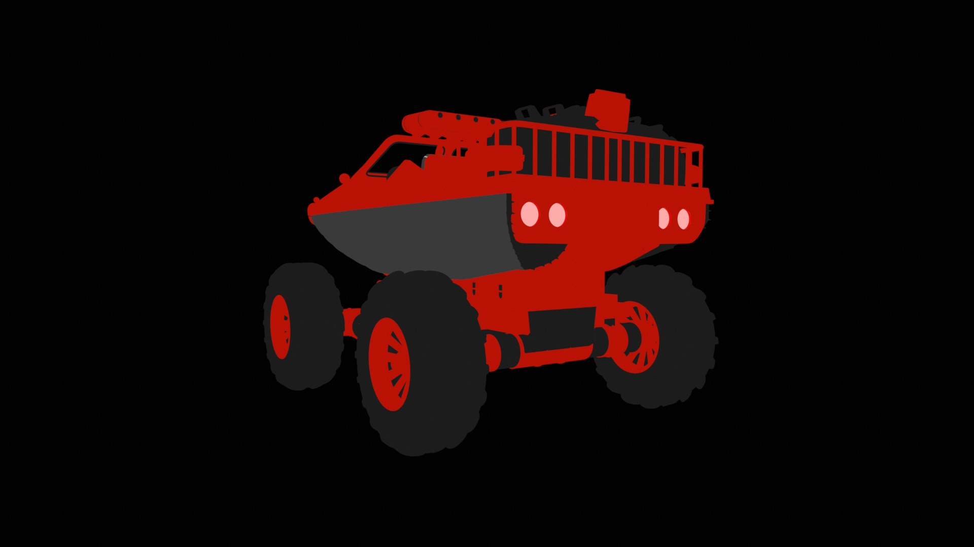 Amphibious ATV Low-poly 3D model_9