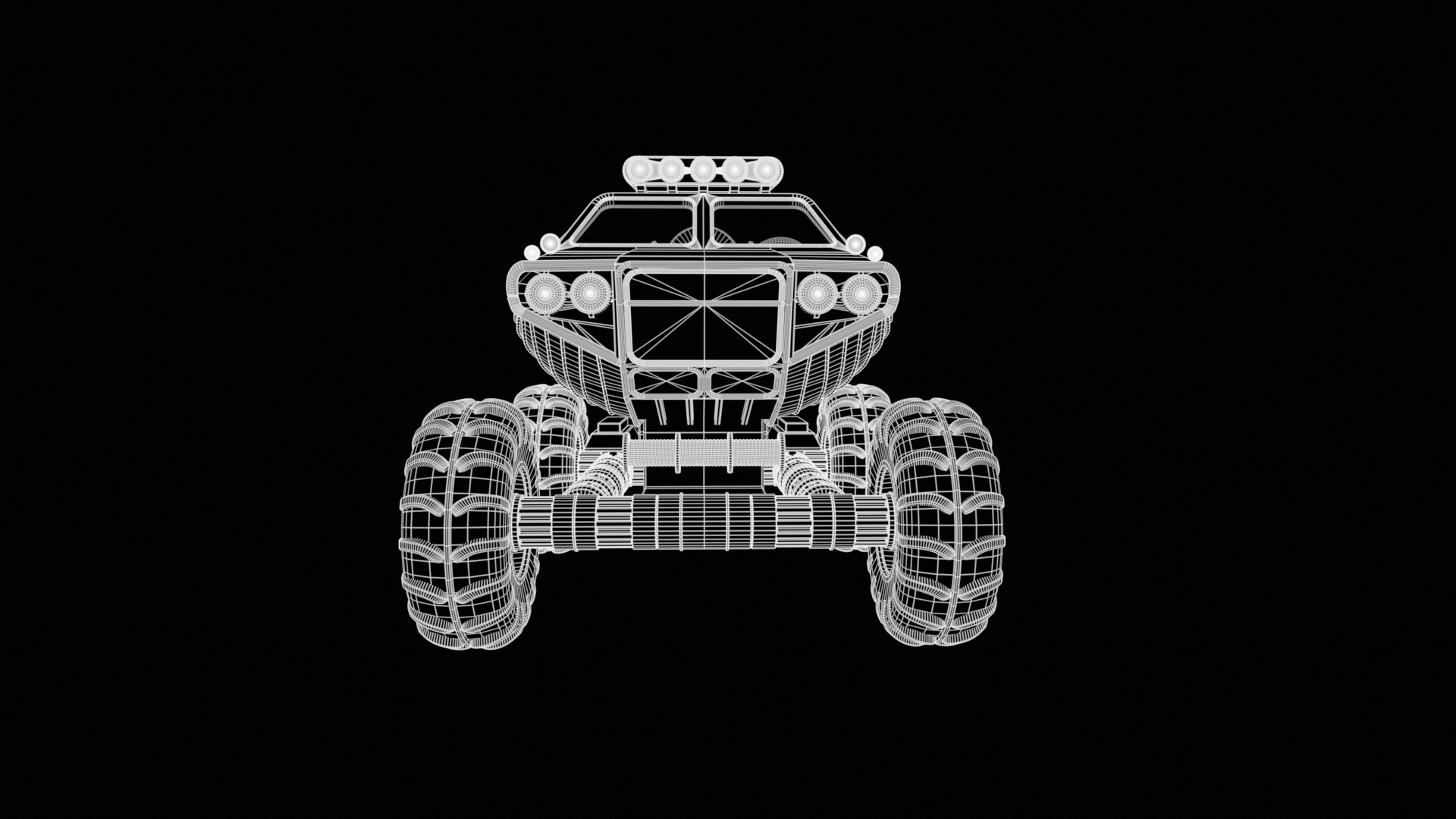 Amphibious ATV Low-poly 3D model_5
