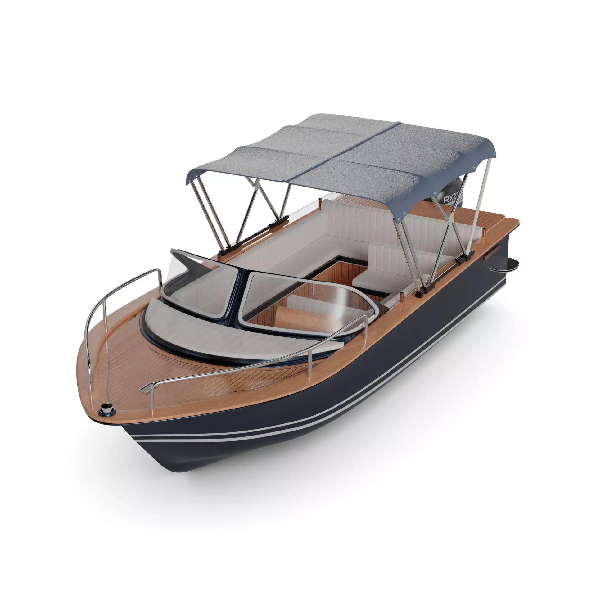 Electric Motorboat 3D model_0