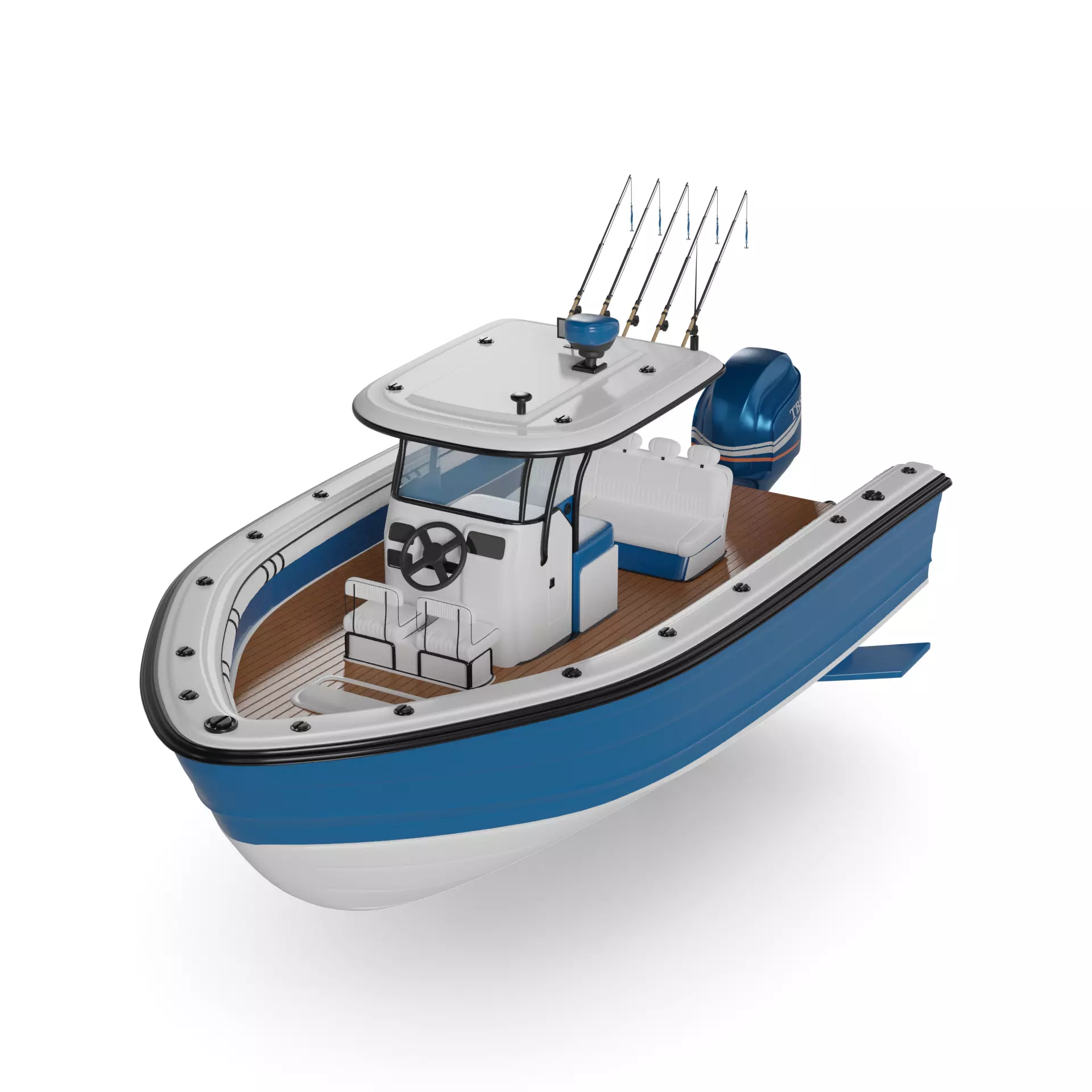 Electric Motorboat 3D model_0