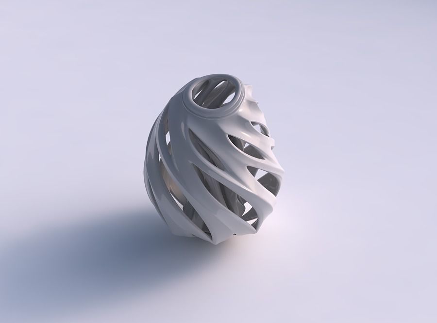 Vase spherical with smooth cuts and support inside it pimp up... 3D print model_0