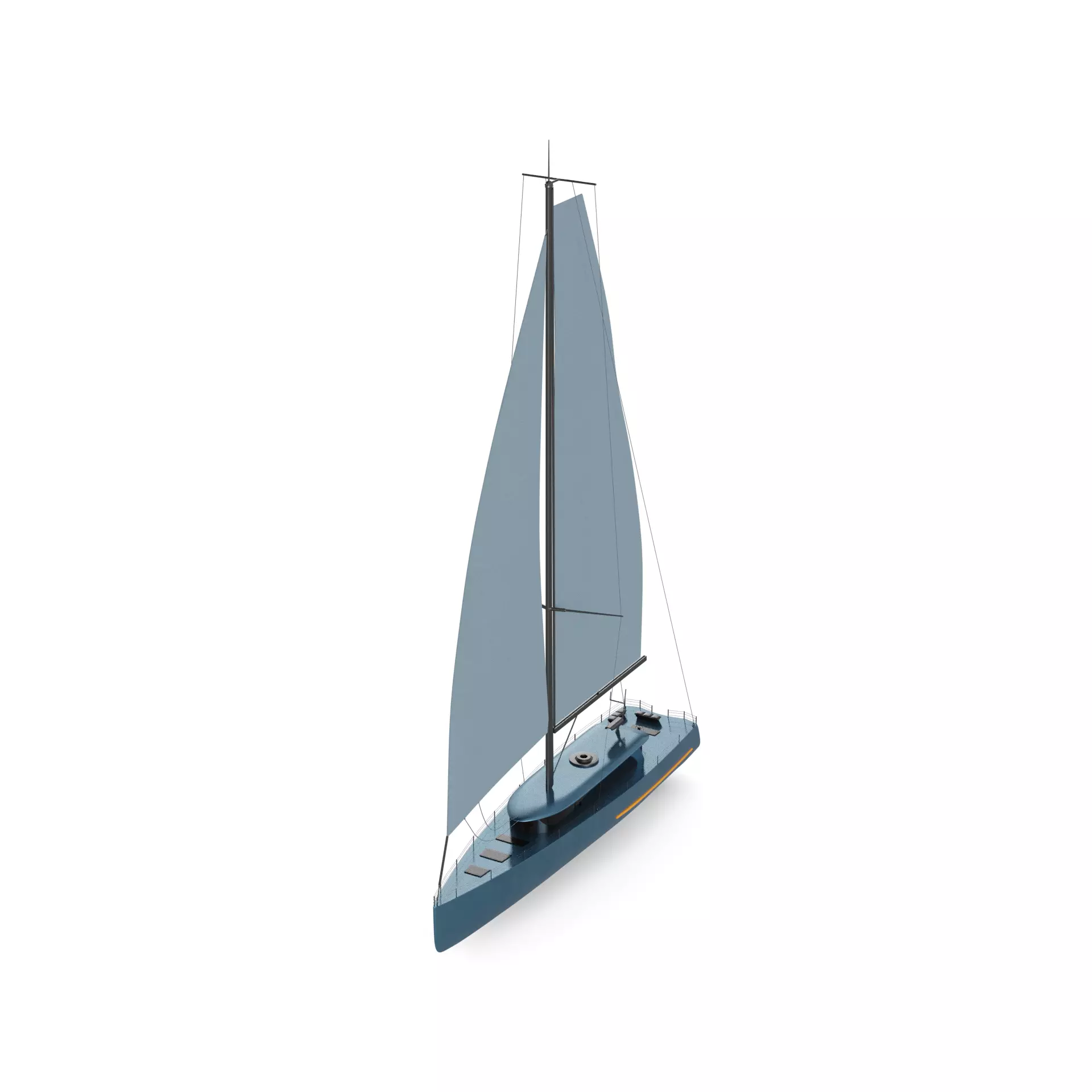 Electric Sailboat 3D model_0