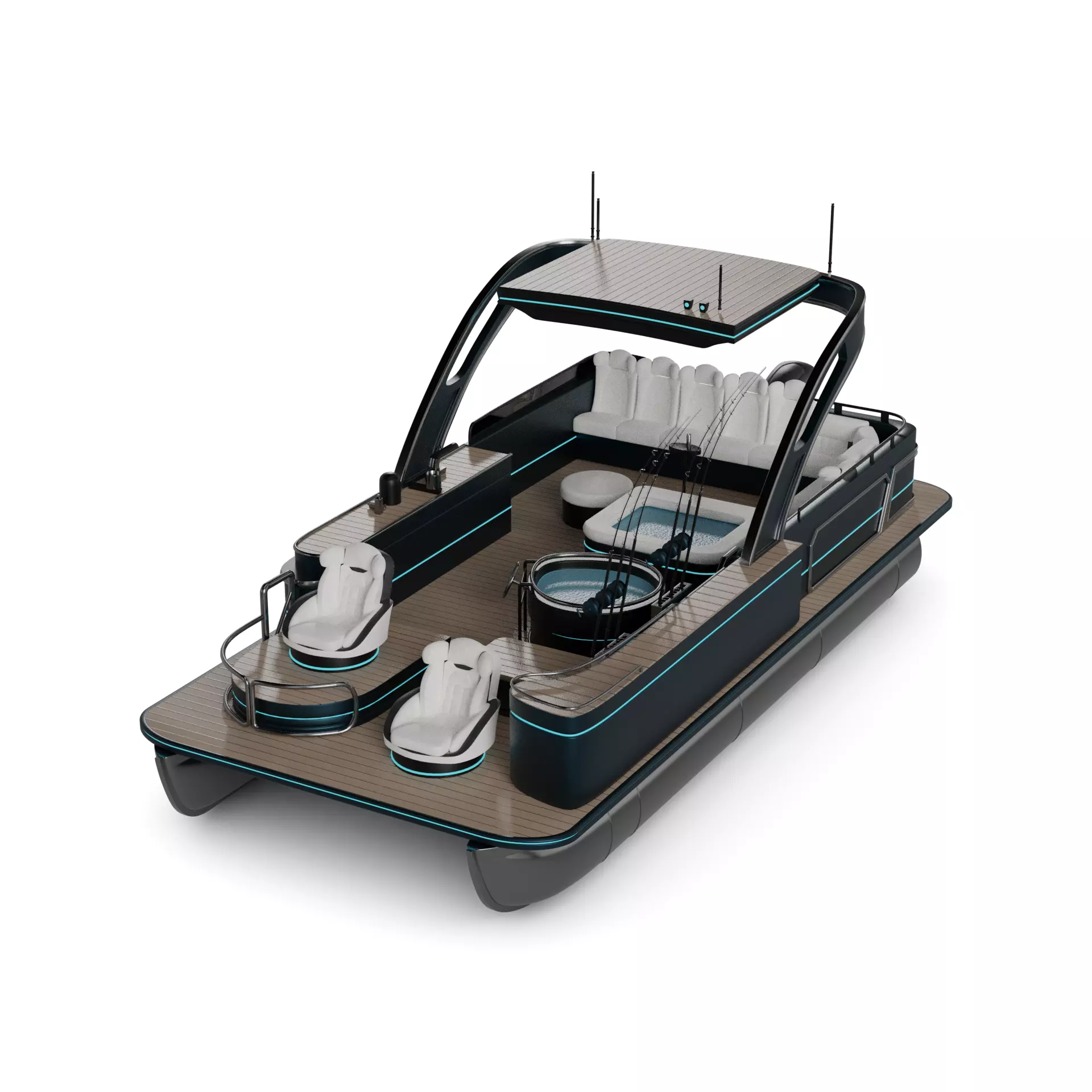 Leisure Pontoon 3D model_0