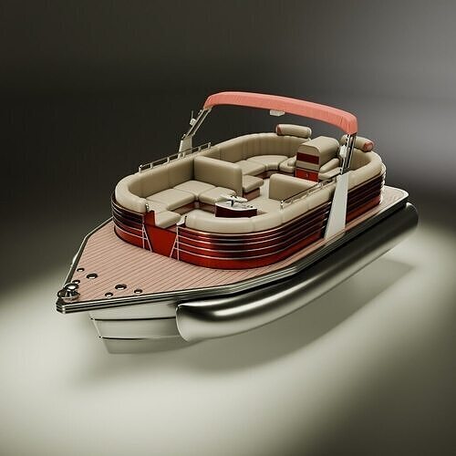 SunCruiser Luxury Performance Pontoon   Low-poly 3D model