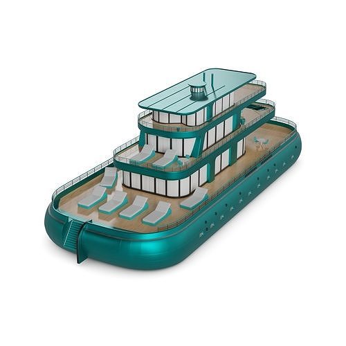 Cruising Houseboat 3D model