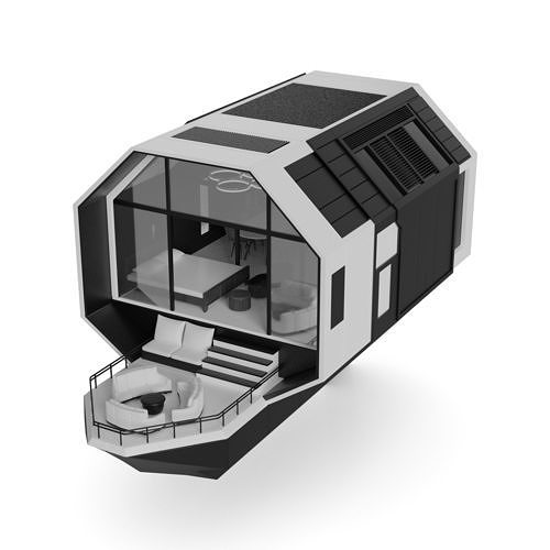 Cruising Houseboat 3D model