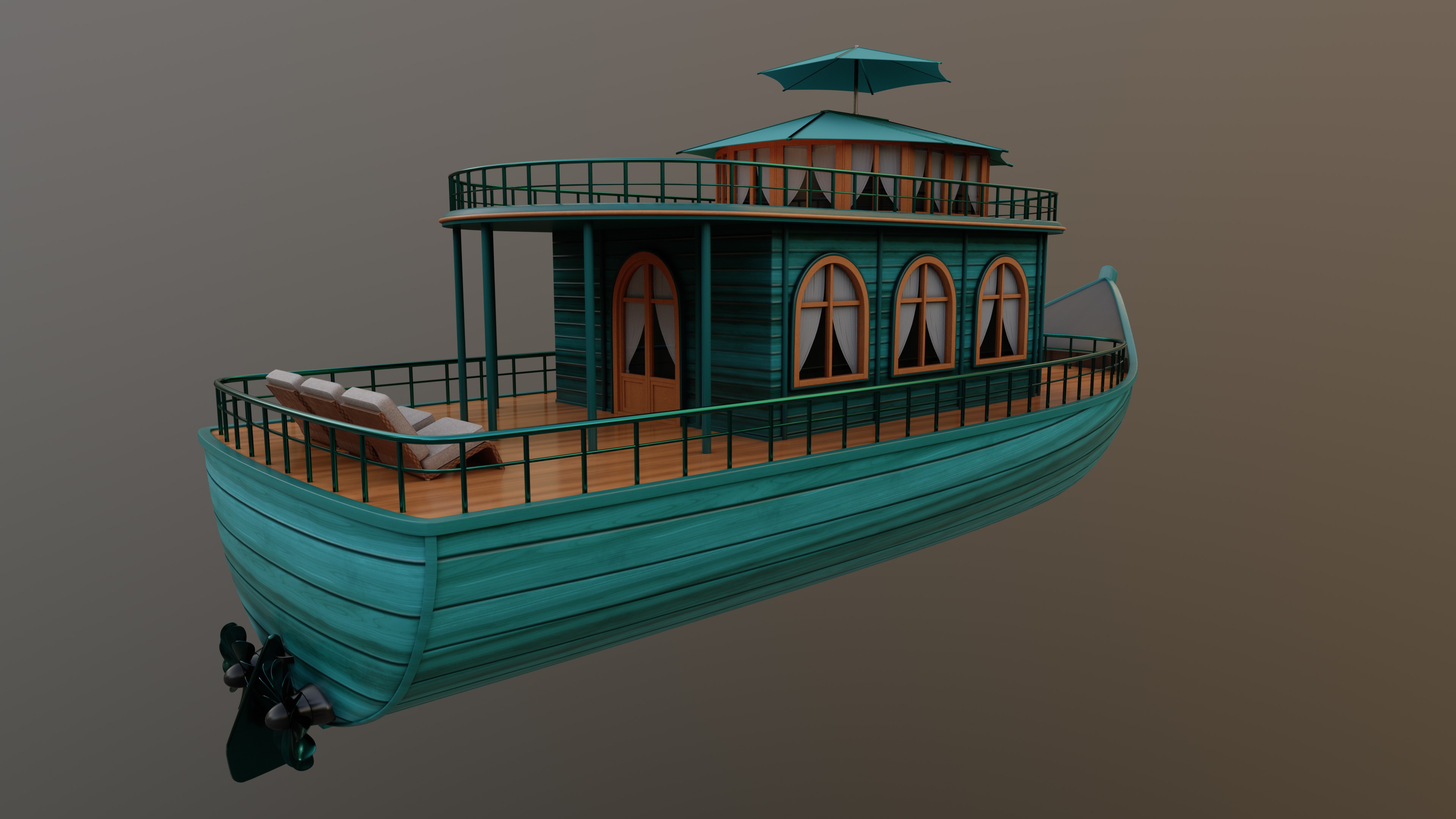 Adventure Houseboat 3D model_8
