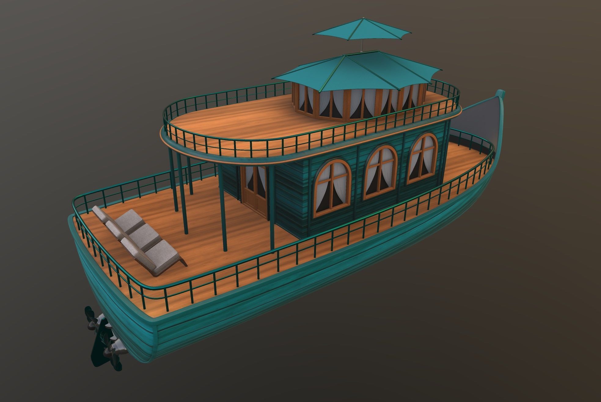 Adventure Houseboat 3D model_3