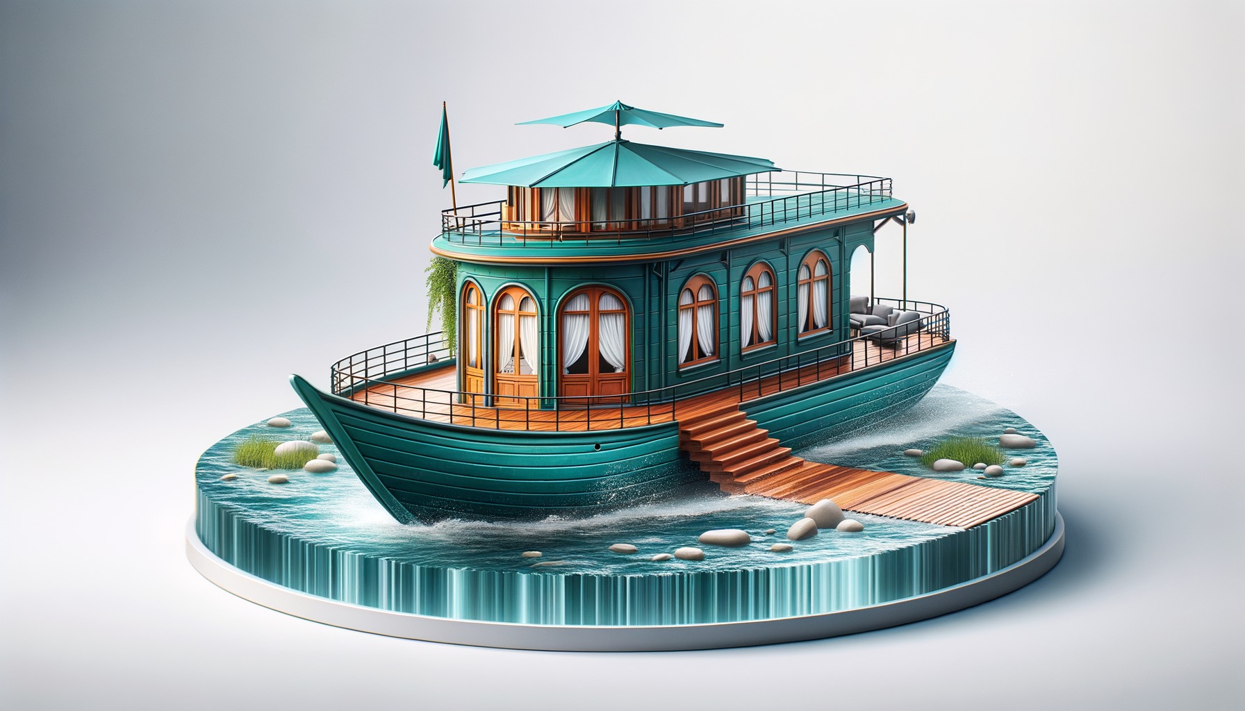 Adventure Houseboat 3D model_2