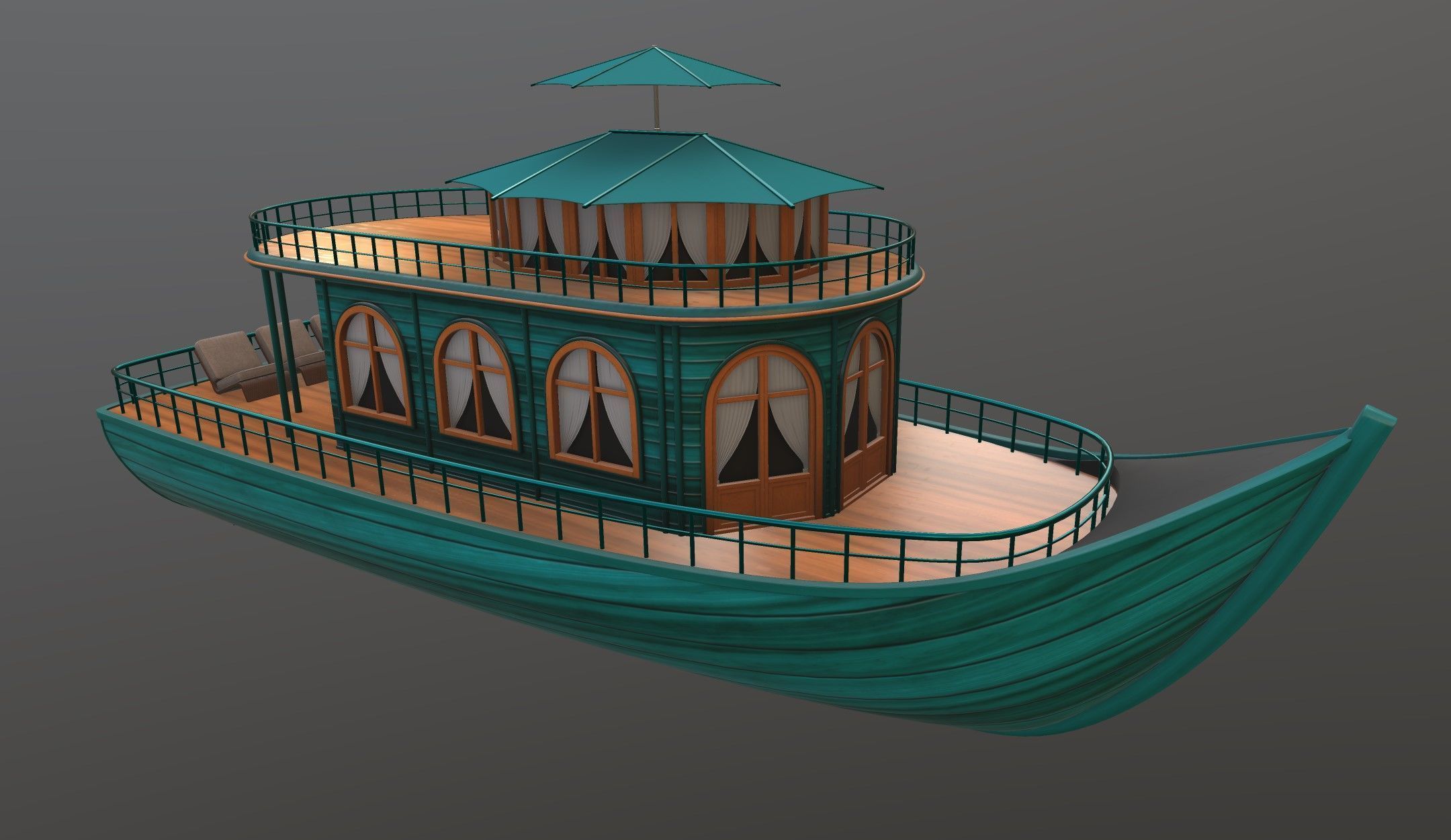 Adventure Houseboat 3D model_5