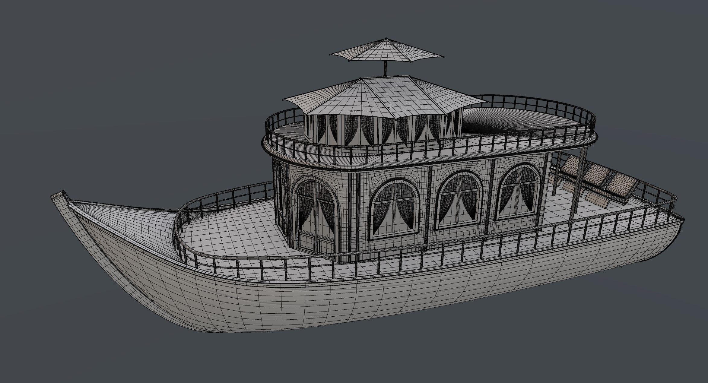 Adventure Houseboat 3D model_4