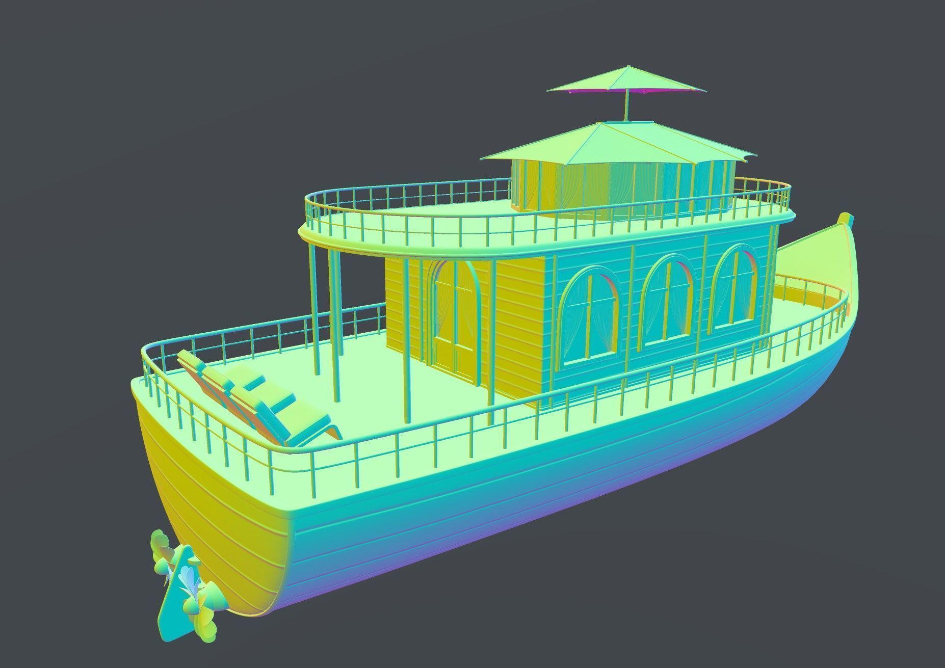 Adventure Houseboat 3D model_15