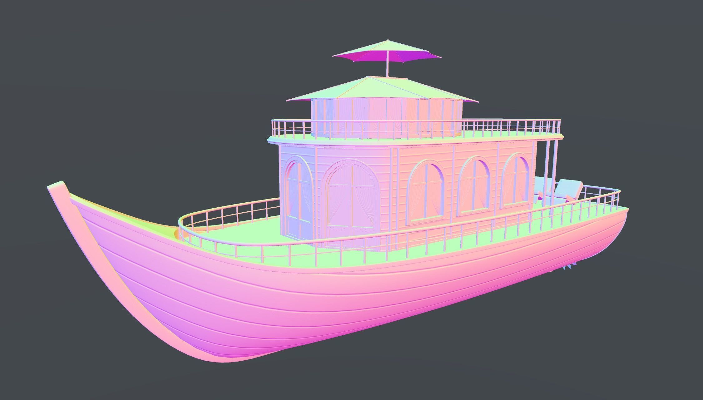 Adventure Houseboat 3D model_14
