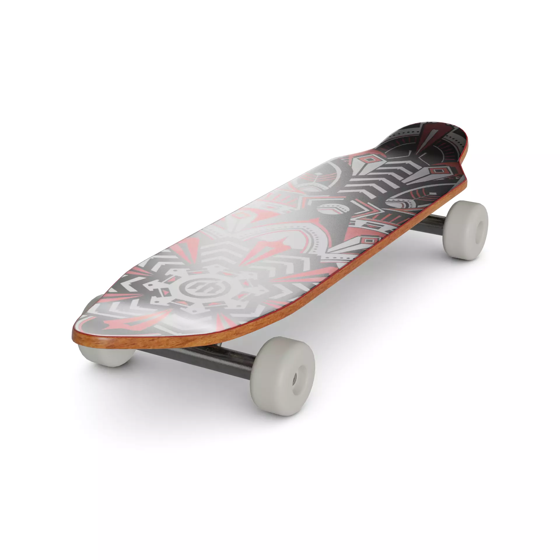 Standard Skateboard Low-poly 3D model_0